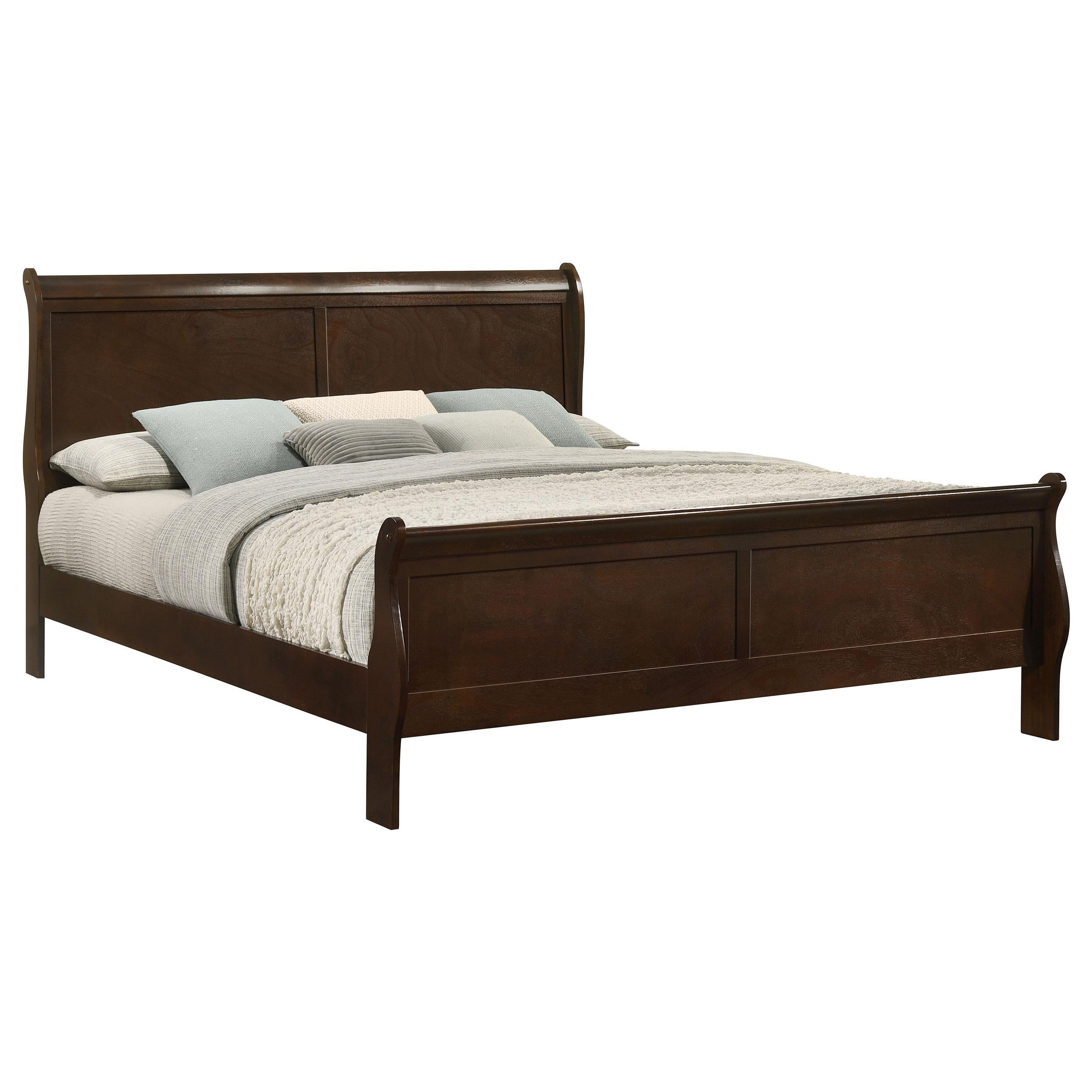  Size_King --  Louis Philippe 202411KE Wood Eastern King Sleigh Bed - Cappuccino IMAGE 2