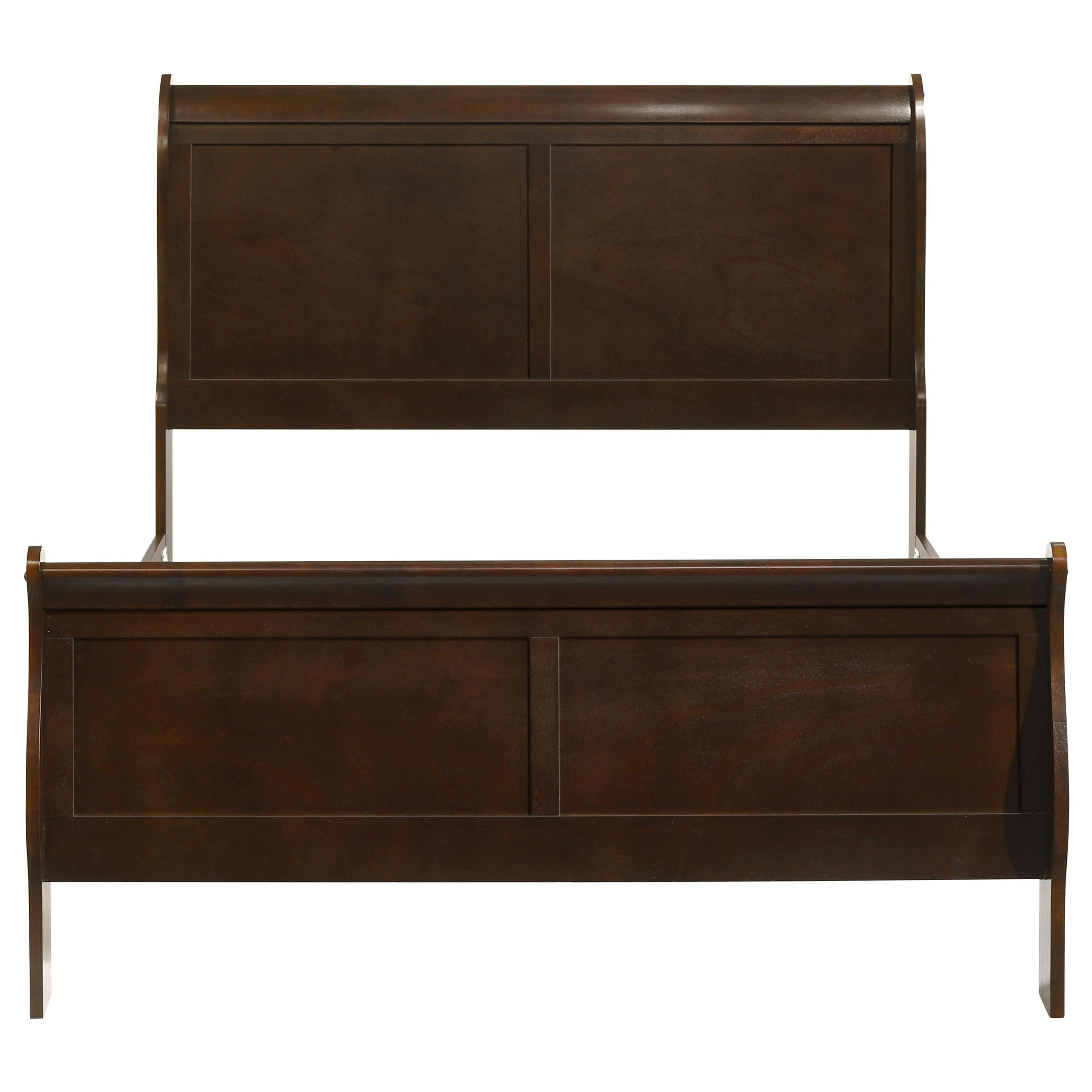  Size_Full --  Louis Philippe 202411F Wood Full Sleigh Bed - Cappuccino IMAGE 3