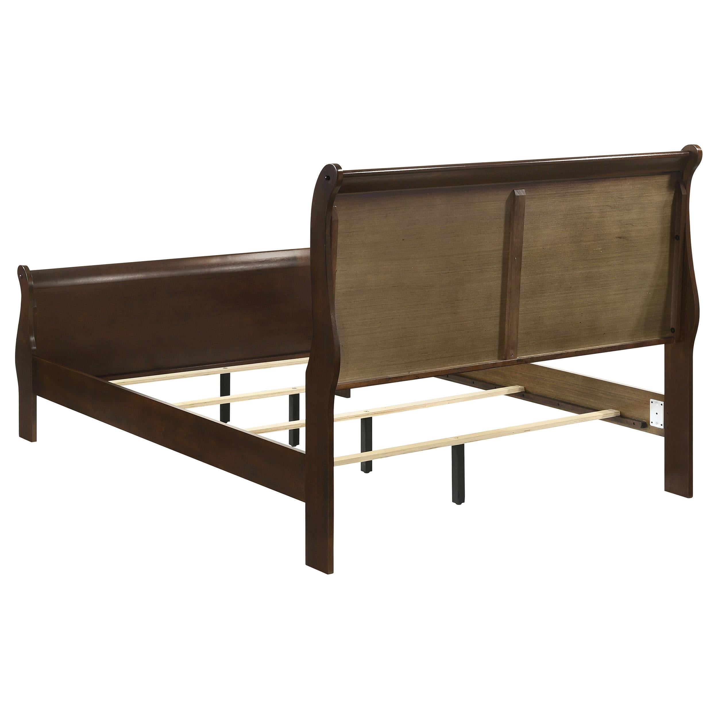  Size_Full --  Louis Philippe 202411F Wood Full Sleigh Bed - Cappuccino IMAGE 4
