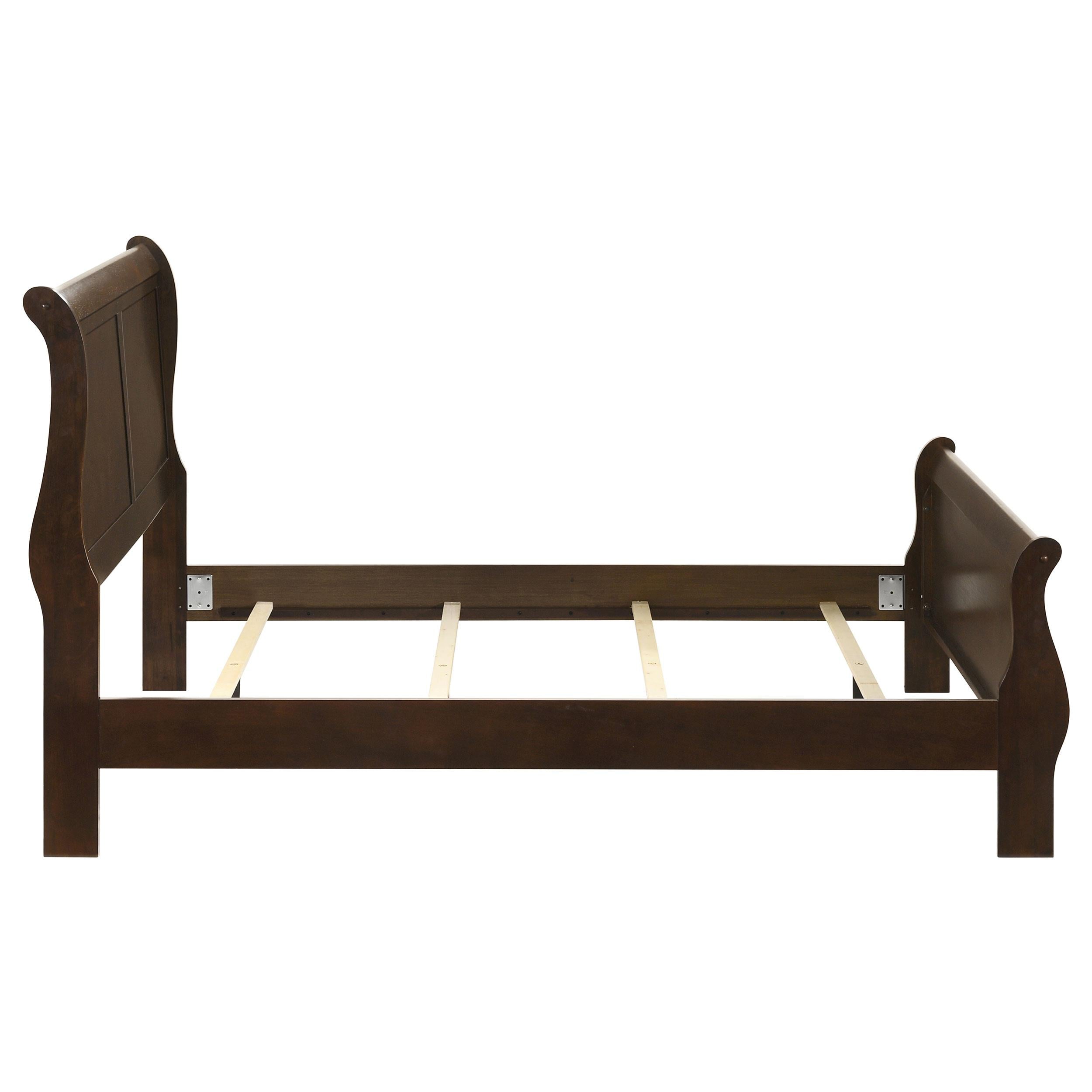  Size_Full --  Louis Philippe 202411F Wood Full Sleigh Bed - Cappuccino IMAGE 5