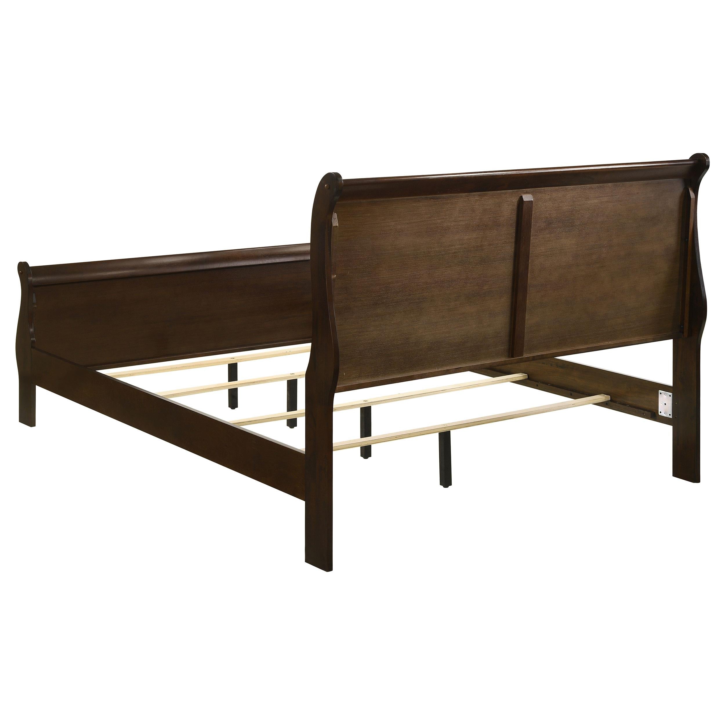  Size_Queen --  Louis Philippe 202411Q Wood Queen Sleigh Bed - Cappuccino IMAGE 4