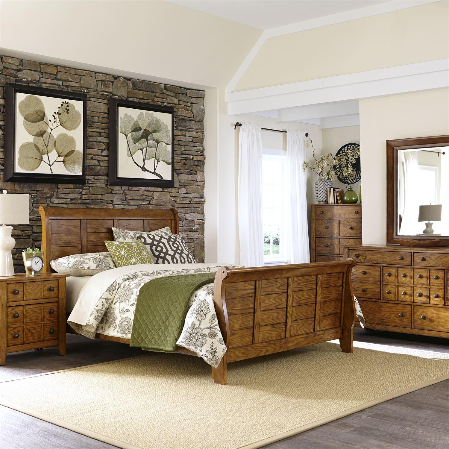  Size_Queen --  Liberty Furniture Industries Inc. Grandpa's Cabin Sleigh Bed IMAGE 6