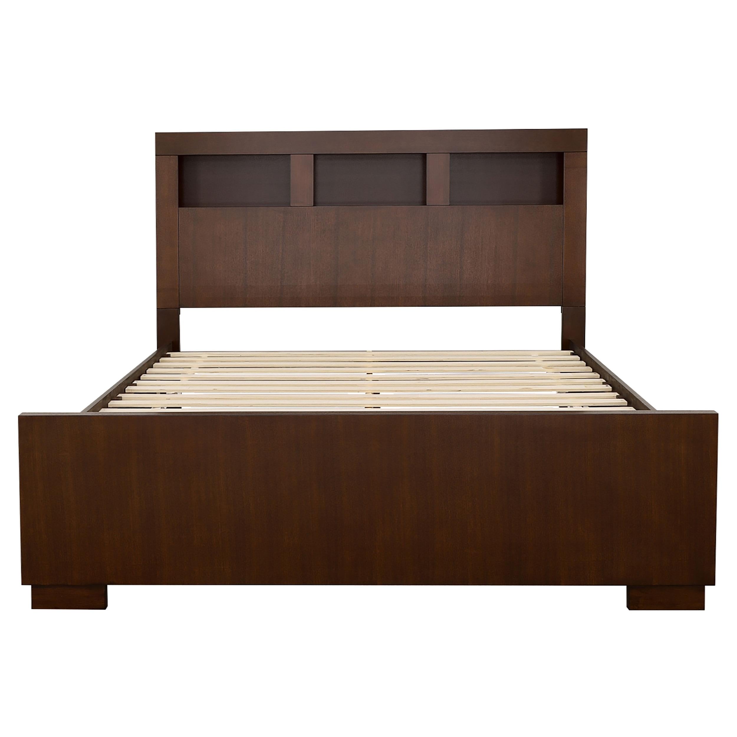  Size_King --  Jessica 200719KE Eastern King LED Storage Bookcase Bed - Cappuccino IMAGE 2