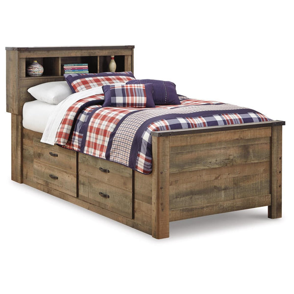 Signature Design by Ashley Trinell B446B17 Twin Bookcase Bed with 2 Storage Drawers