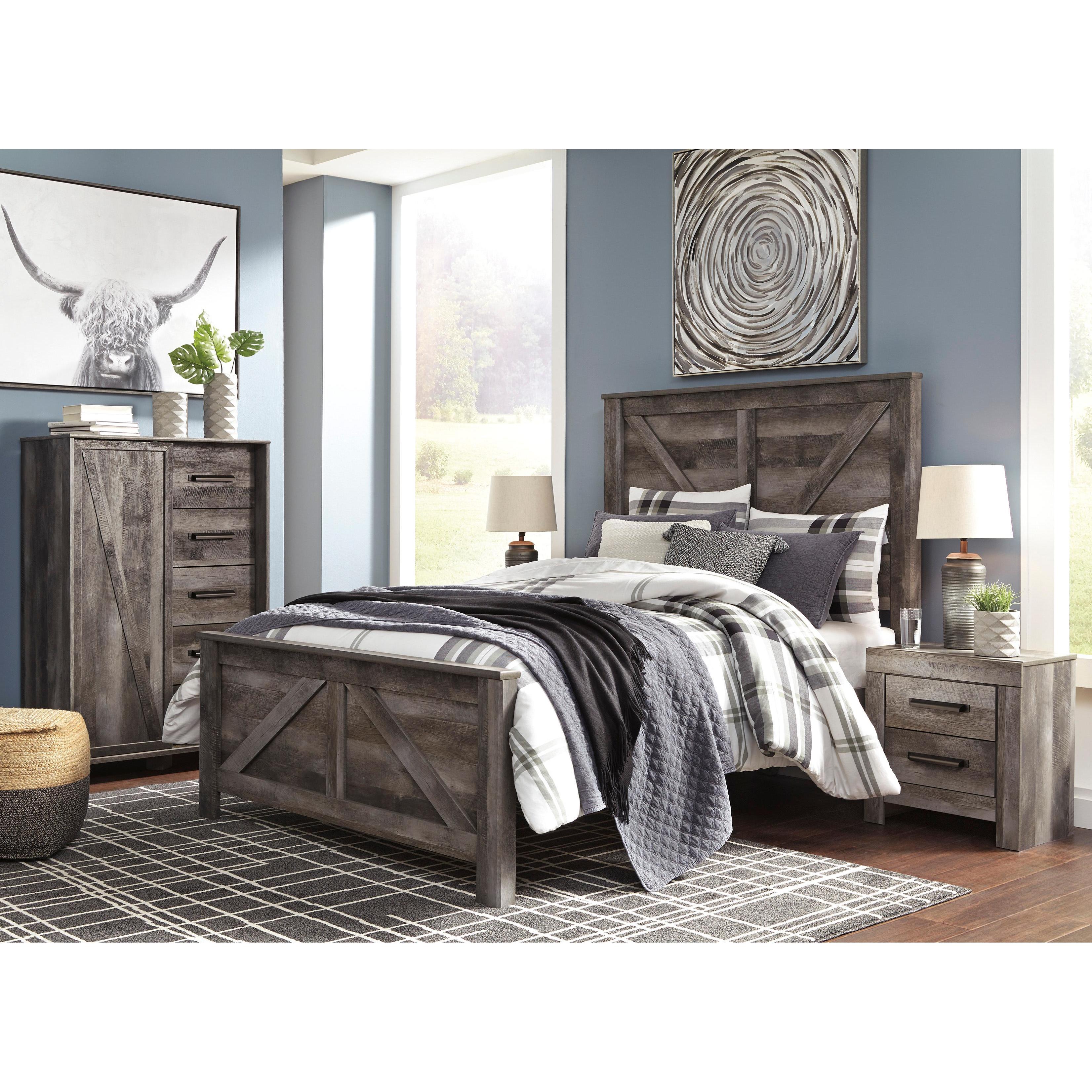  Signature Design by Ashley Wynnlow B440B24 6 pc Queen Crossbuck Panel Bedroom Set IMAGE 2