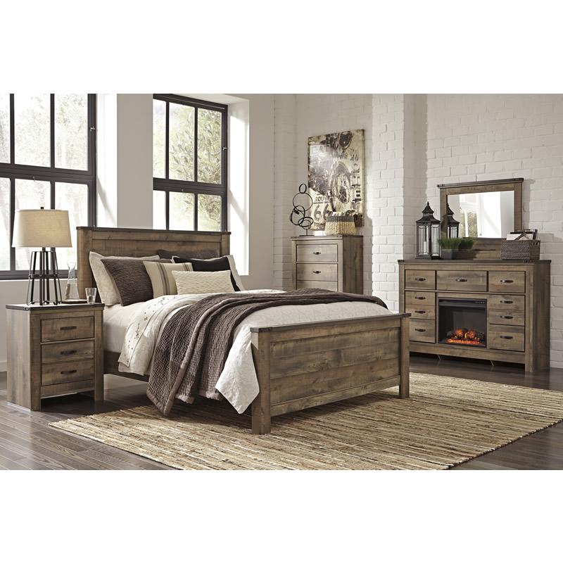  Size_Queen --  Signature Design by Ashley Trinell Panel Bed IMAGE 2