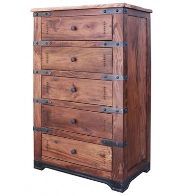 International Furniture Direct Parota 5-Drawer Chest IFD866CHEST