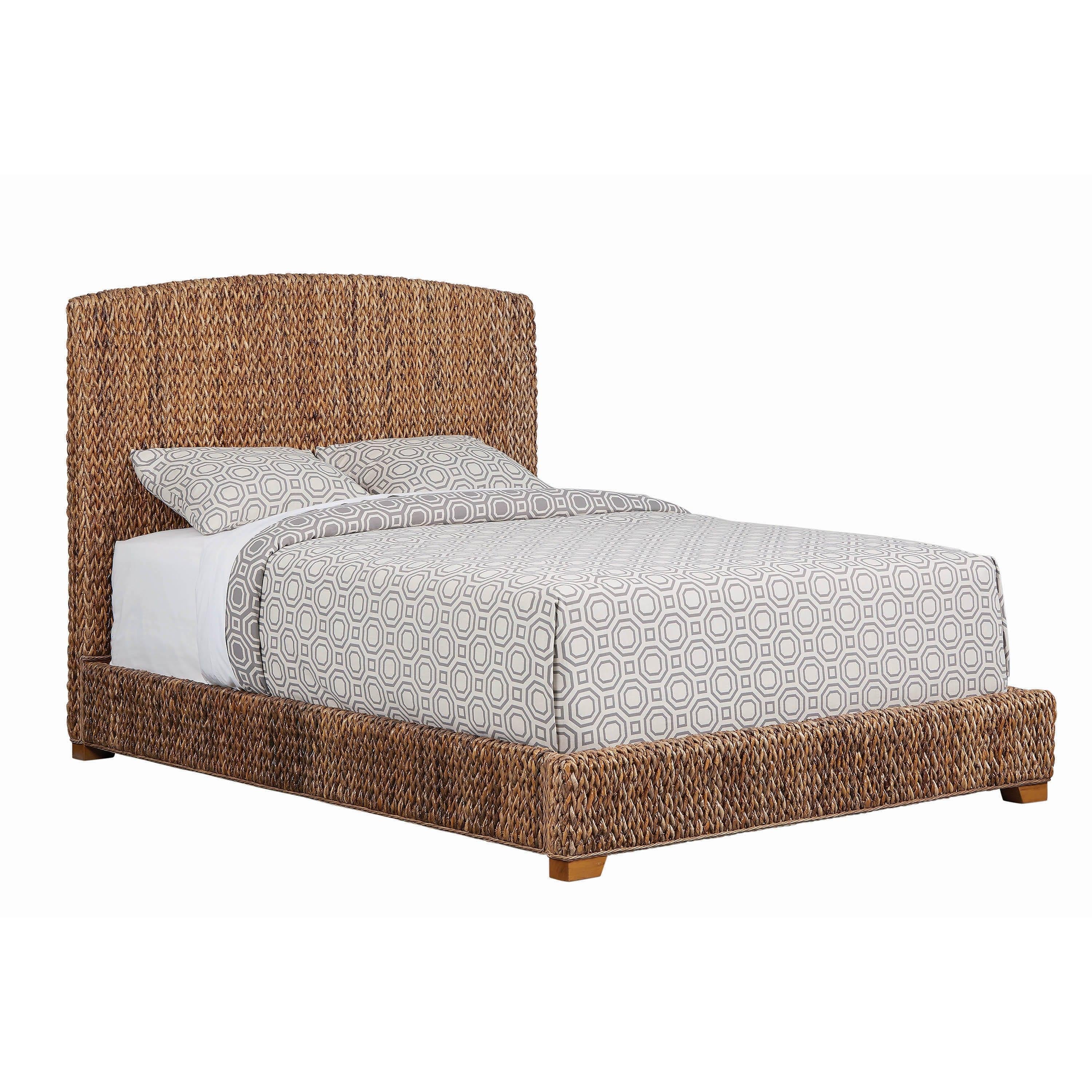 Size_California King --  Laughton 300501KW Banana Leaf California King Panel Bed - Amber IMAGE 1