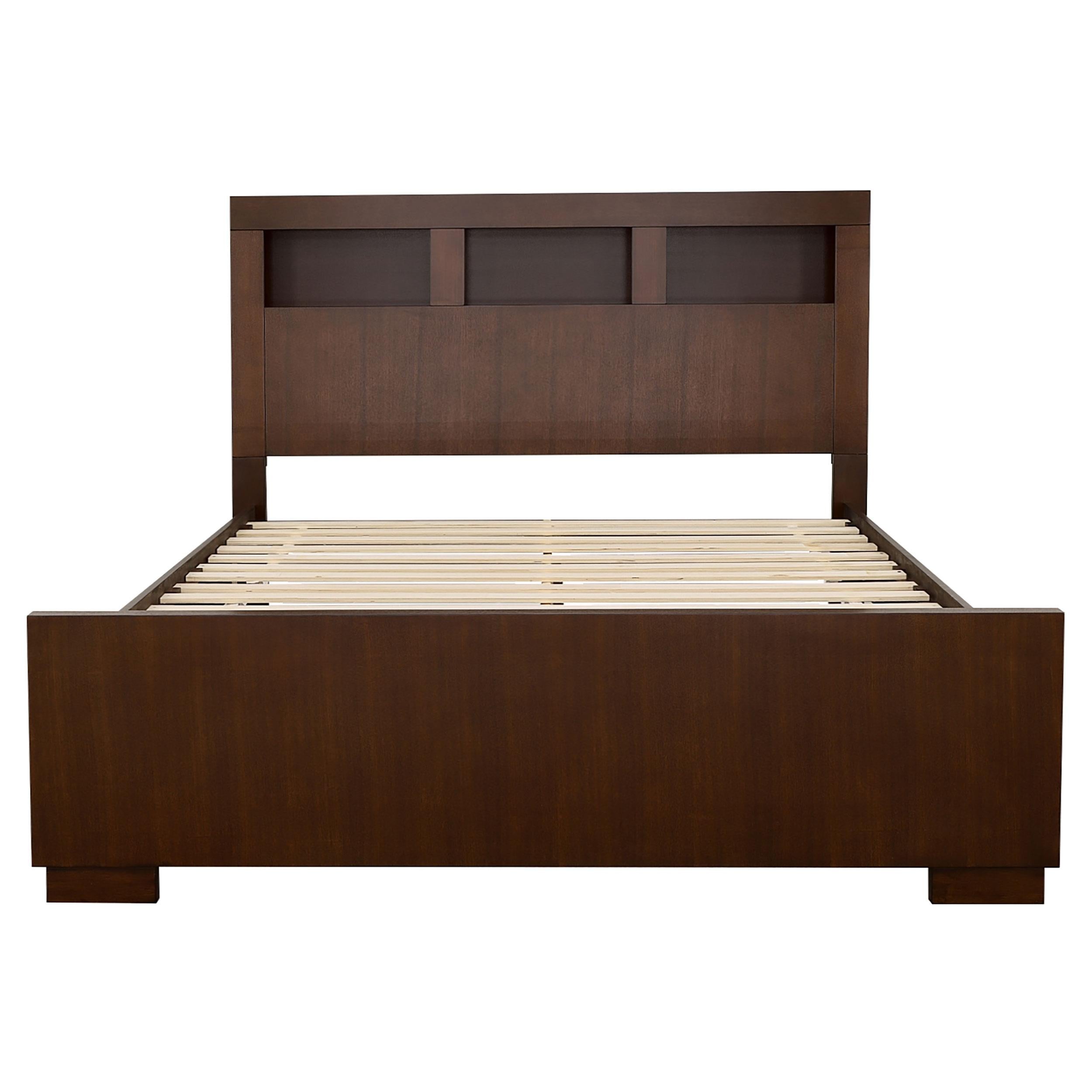  Size_California King --  Jessica 200719KW California King LED Storage Bookcase Bed - Cappuccino IMAGE 2