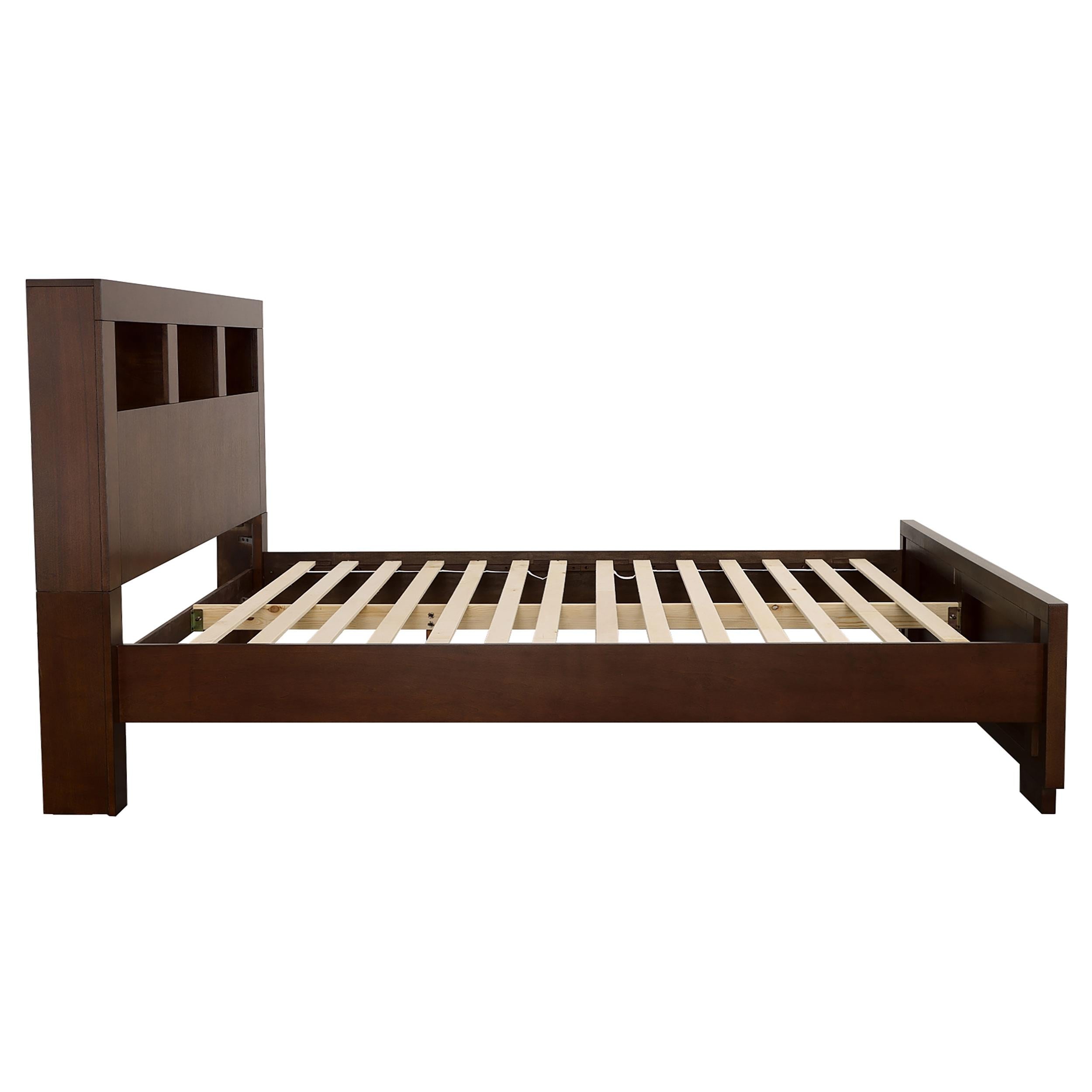  Size_California King --  Jessica 200719KW California King LED Storage Bookcase Bed - Cappuccino IMAGE 4