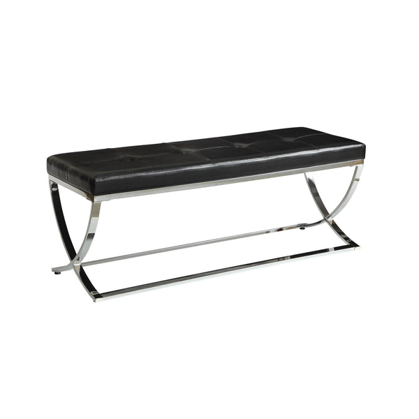 Coaster Furniture Walton 501156 Leatherette Upholstered Tufted Accent Bench - Black