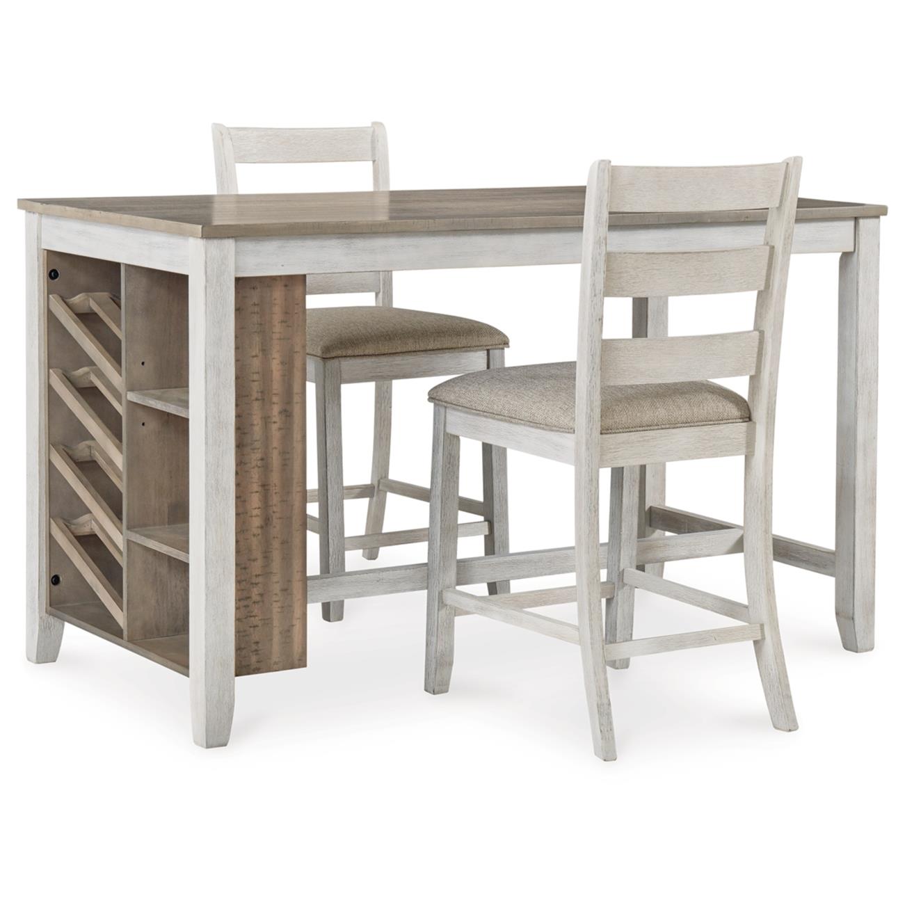  Signature Design by Ashley Skempton D394D6 3 pc Counter Height Dining Set IMAGE 2