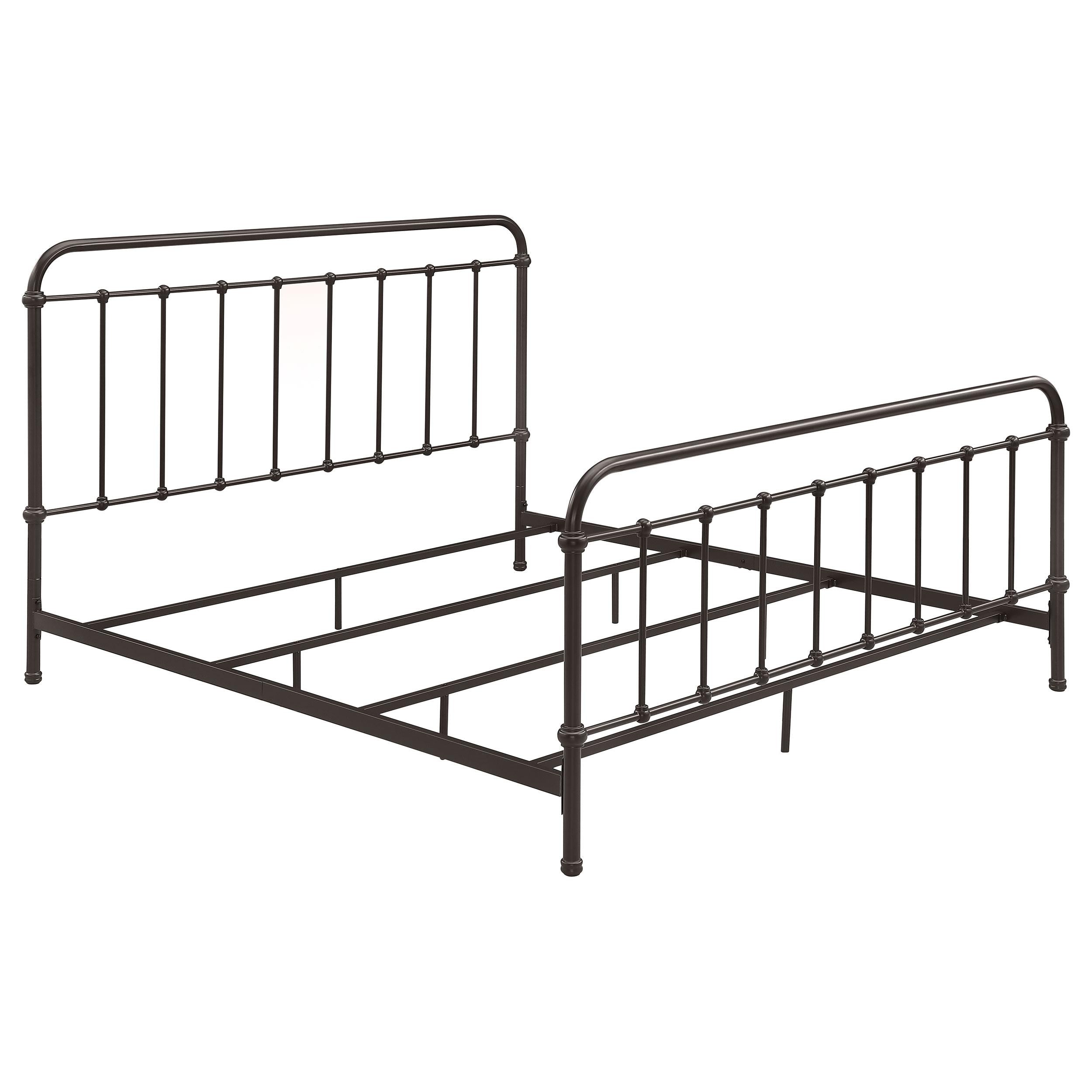  Size_King --  Livingston 300399KE Metal Eastern King Open Frame Bed - Dark Bronze IMAGE 1