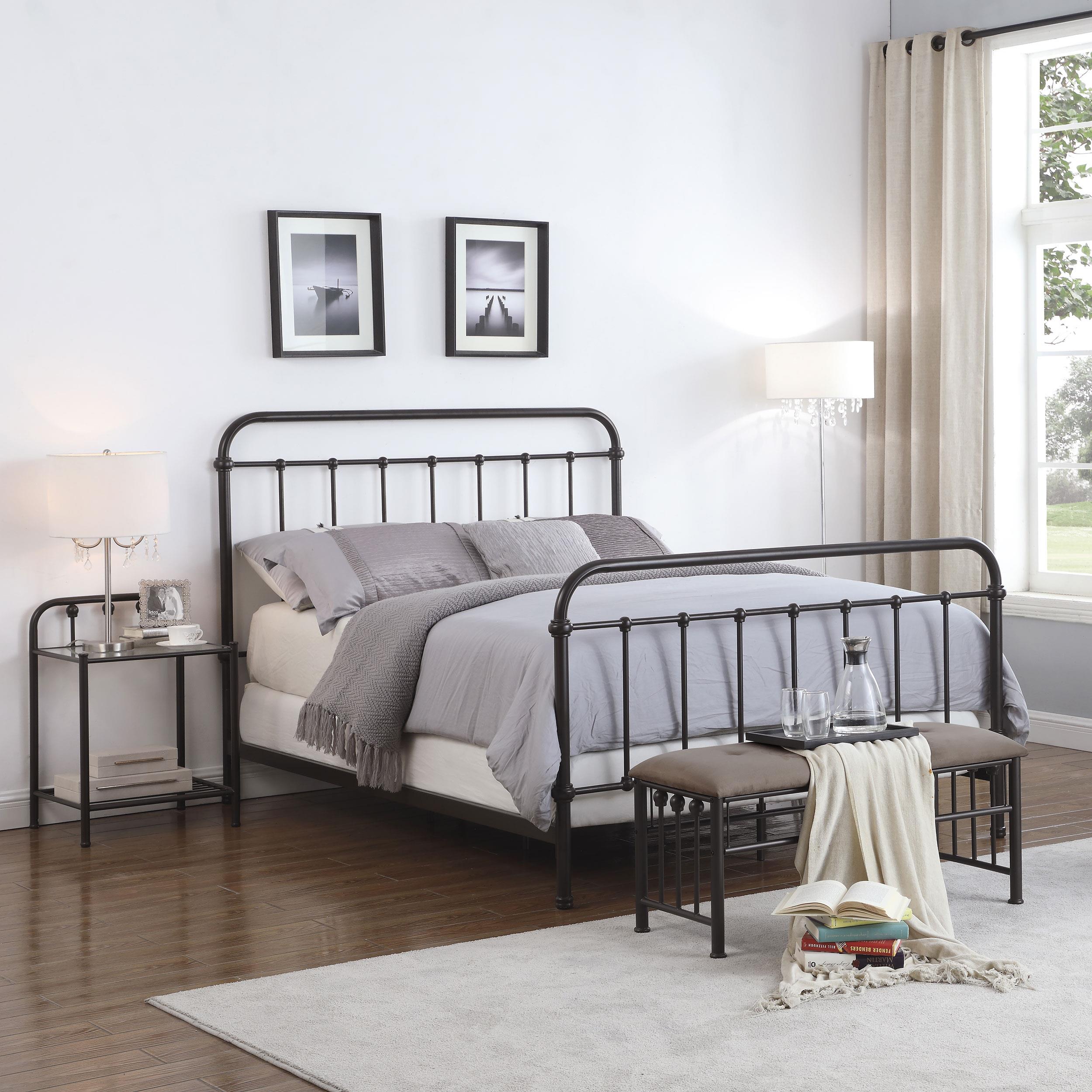 Size_King --  Livingston 300399KE Metal Eastern King Open Frame Bed - Dark Bronze IMAGE 9
