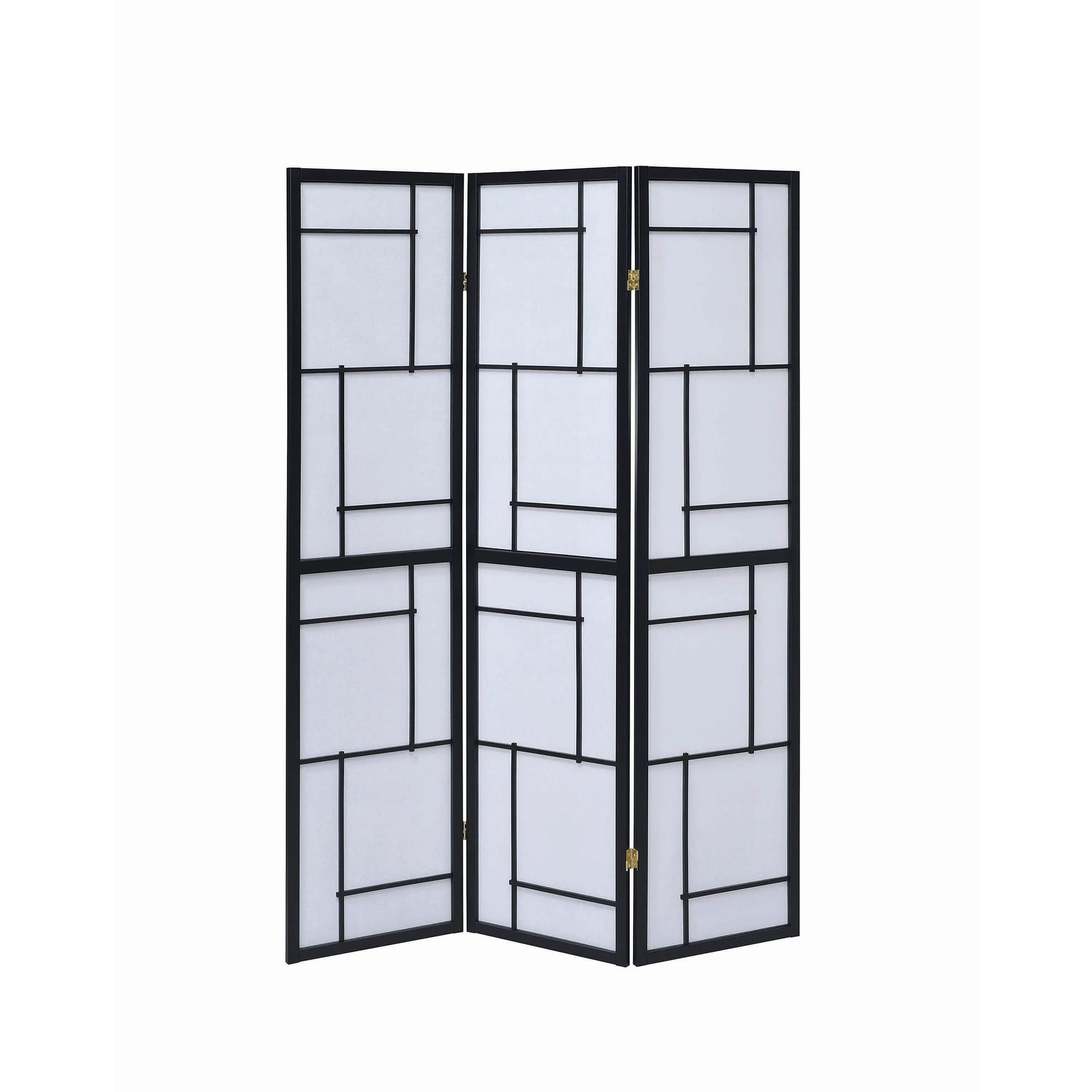  Coaster Furniture Damis 900102 3-Panel Room Divider Folding Shoji Screen - Black IMAGE 2