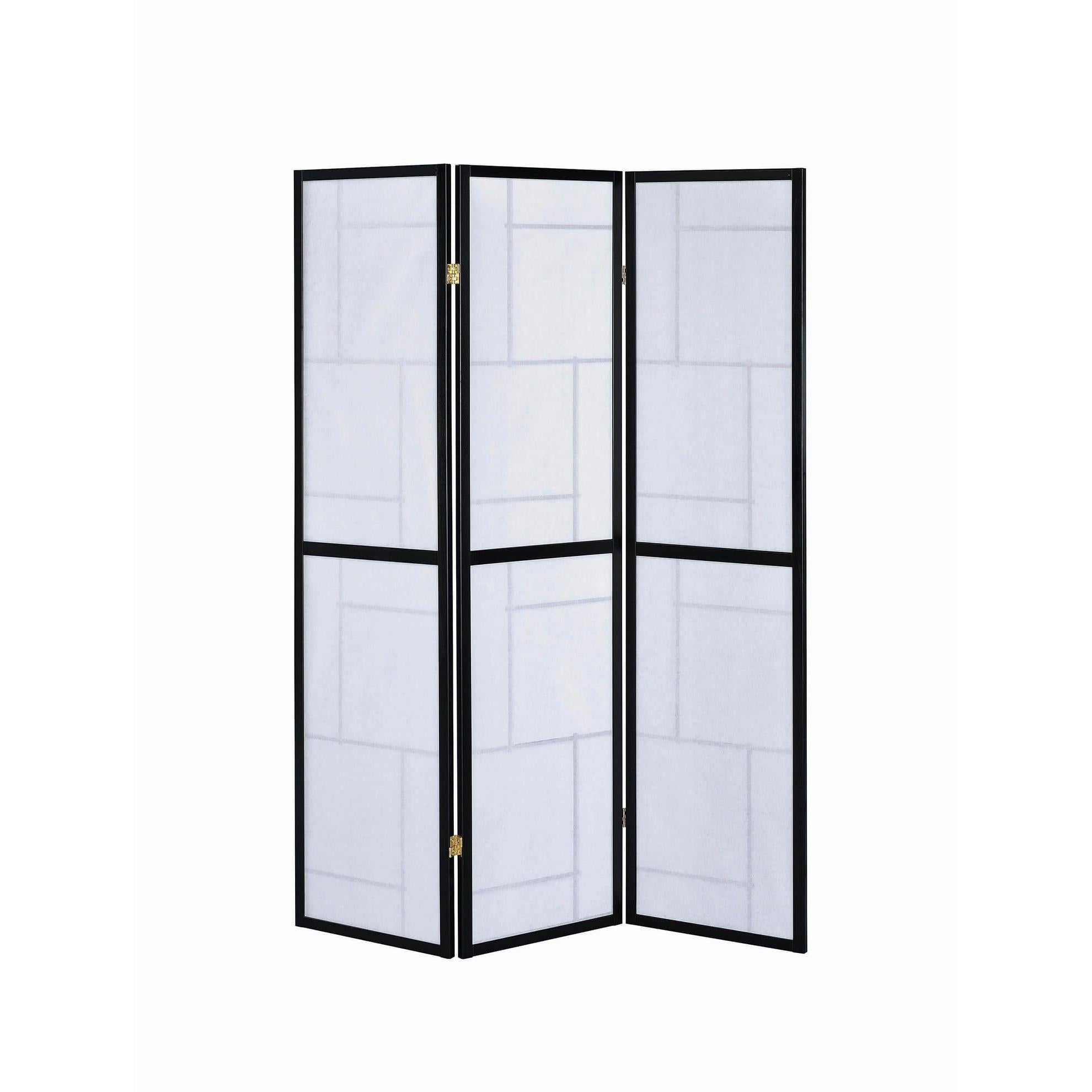  Coaster Furniture Damis 900102 3-Panel Room Divider Folding Shoji Screen - Black IMAGE 3
