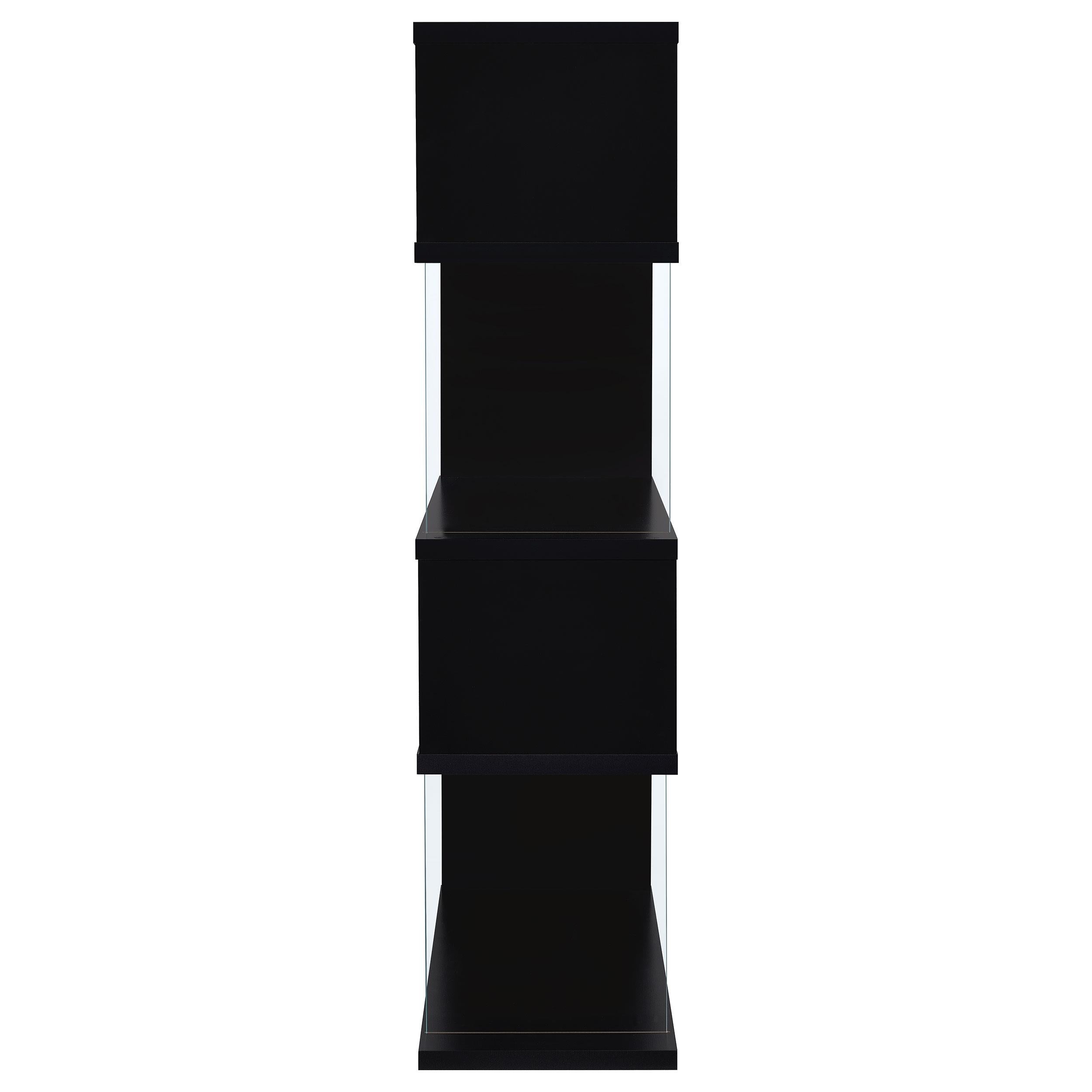  Coaster Furniture Emelle 800340 63-inch 4-shelf Glass Panel Bookshelf - Black IMAGE 6