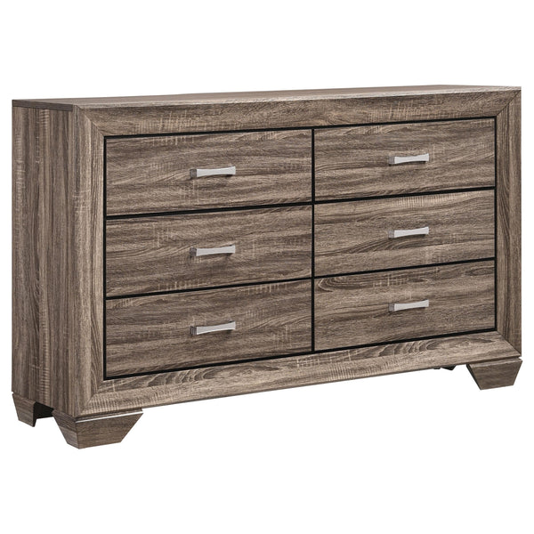 Coaster Furniture Kauffman 204193 6-Drawer Dresser - Washed Taupe
