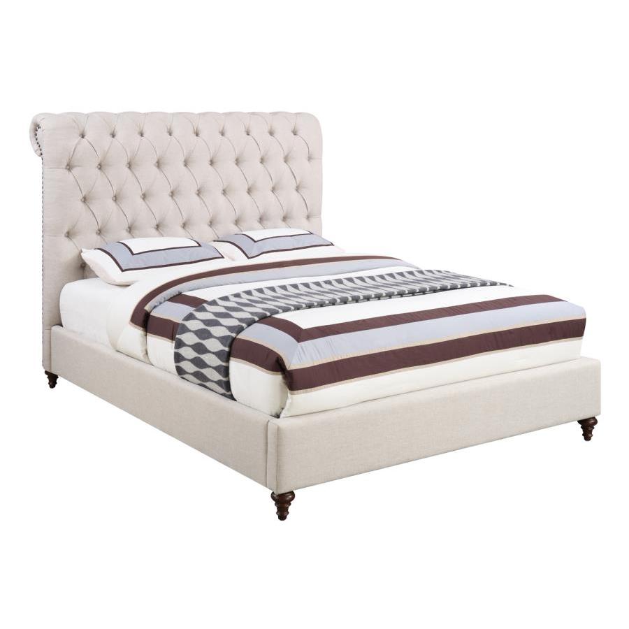  Size_King --  Devon 300525KE 57-inch Upholstered Eastern King Panel Bed - Beige IMAGE 1
