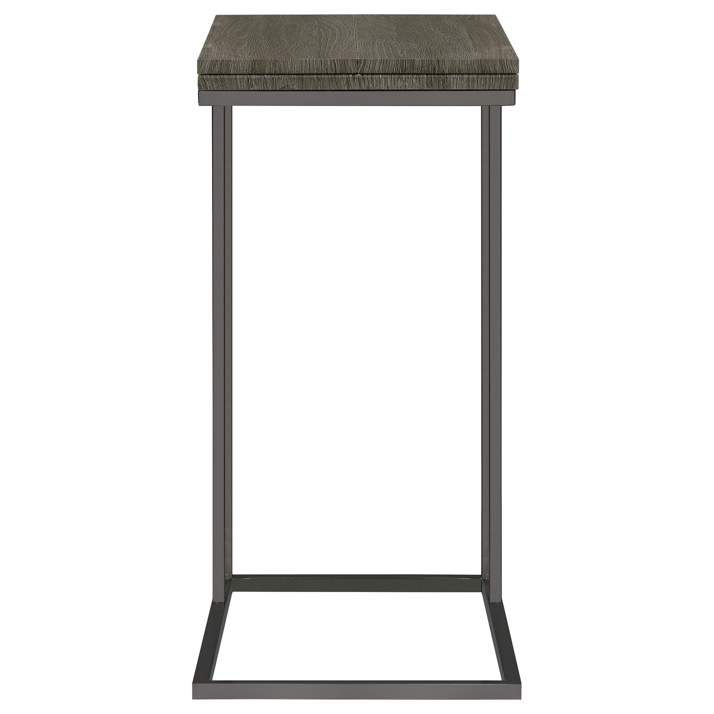  Coaster Furniture Pedro 902864 Expandable C-Shaped Sofa Side Table - Weathered Grey IMAGE 3