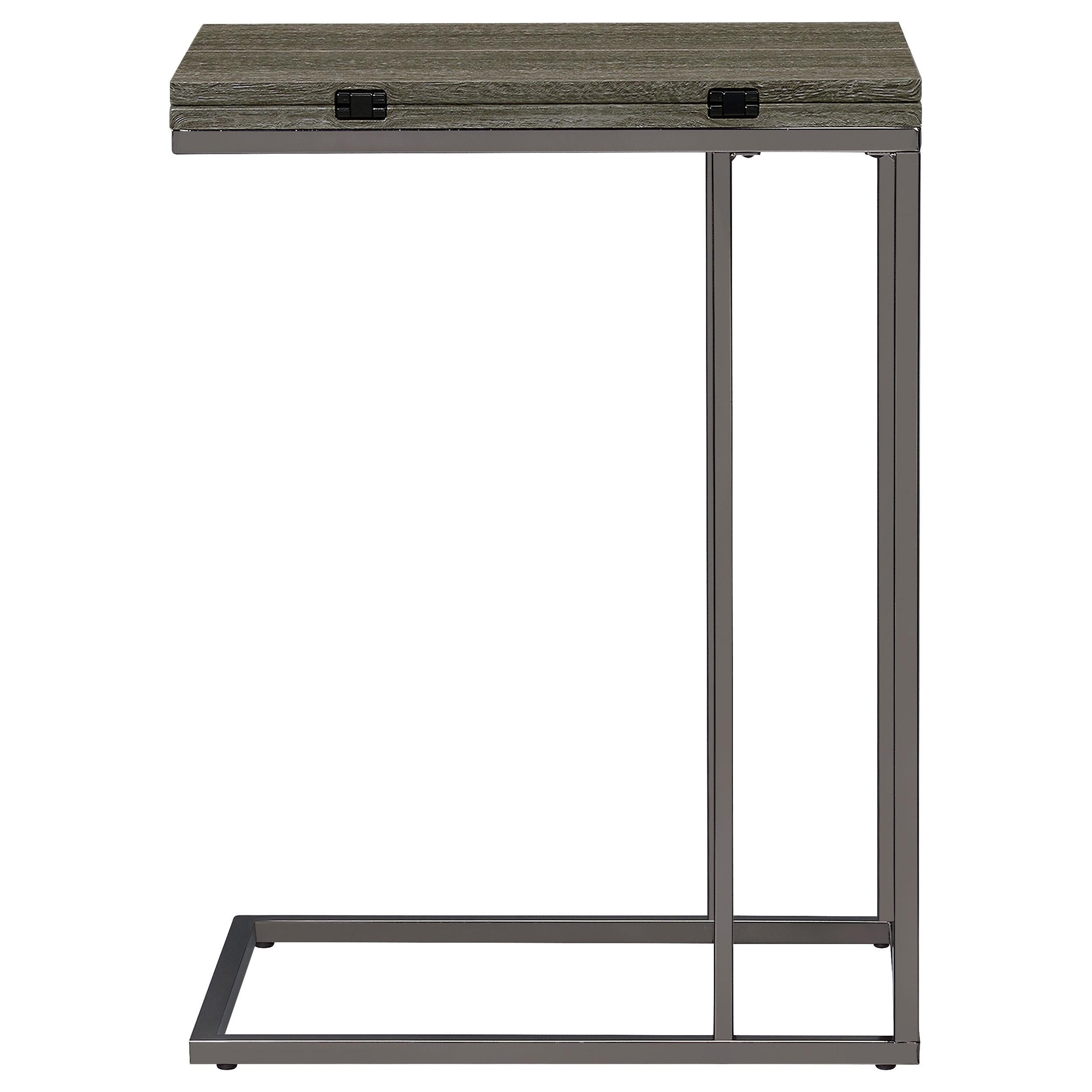  Coaster Furniture Pedro 902864 Expandable C-Shaped Sofa Side Table - Weathered Grey IMAGE 5