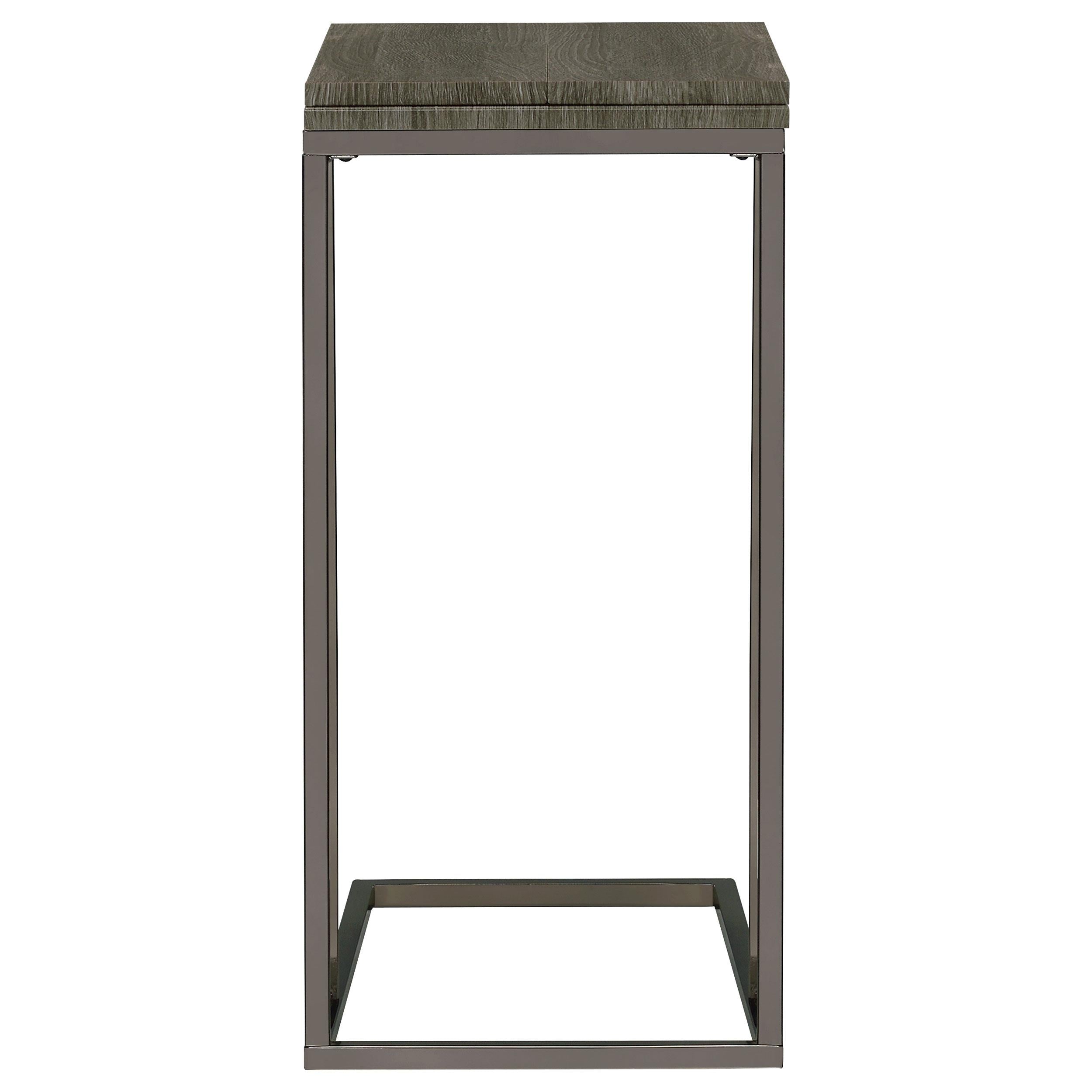  Coaster Furniture Pedro 902864 Expandable C-Shaped Sofa Side Table - Weathered Grey IMAGE 8