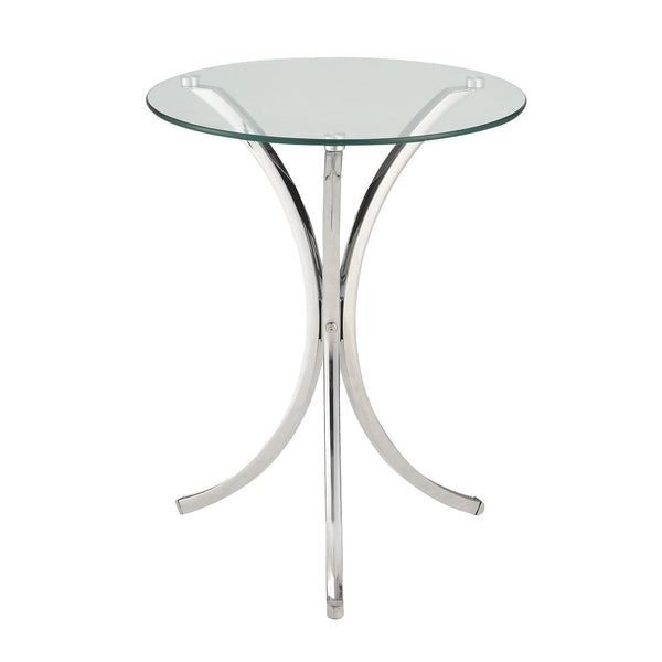Coaster Furniture Eloise 902869 Round Glass Top Accent Side Table - Chrome