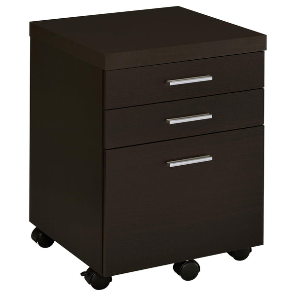 Coaster Furniture Skylar 800894 3-Drawer Home Office Mobile File Cabinet - Cappuccino