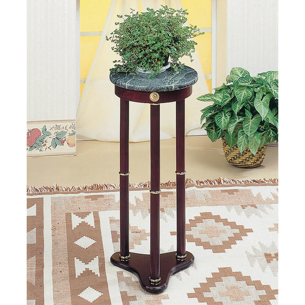 Coaster Furniture Edie 3315 Round Marble Top Accent Side Table - Merlot