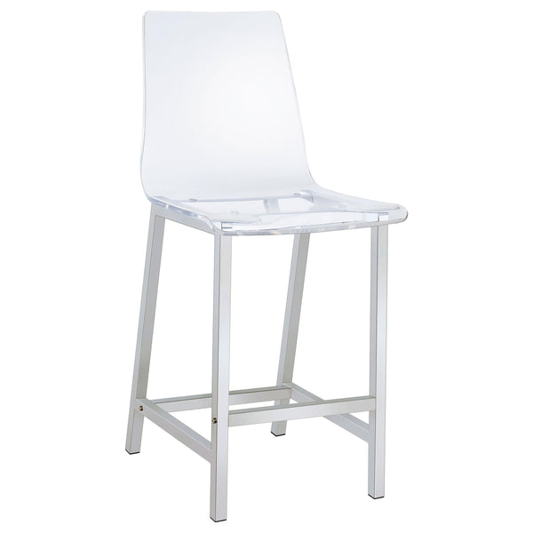 Coaster Furniture Juelia 100265 Clear Acrylic Counter Chair - Chrome (Set of 2)
