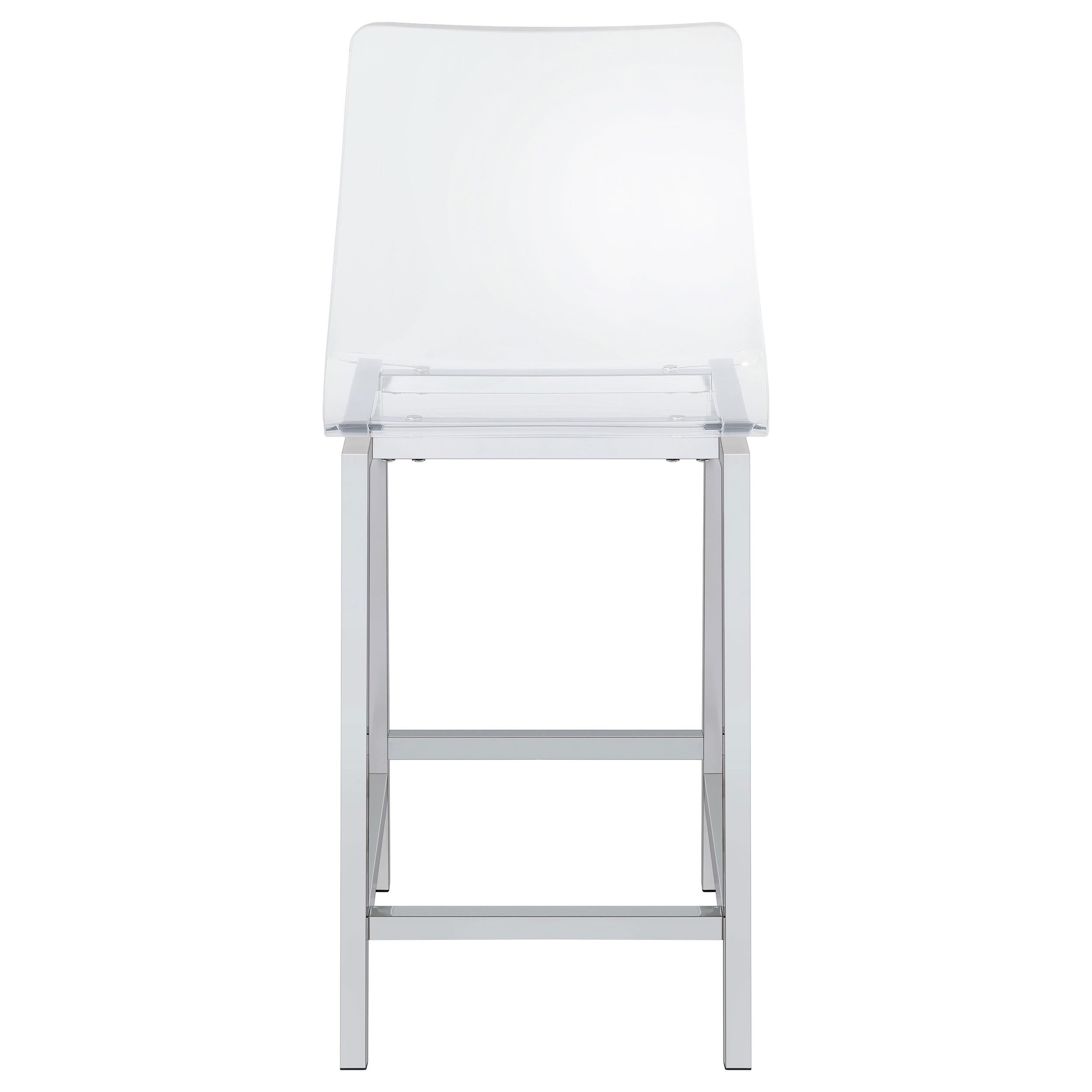  Coaster Furniture Juelia 100265 Clear Acrylic Counter Chair - Chrome (Set of 2) IMAGE 6