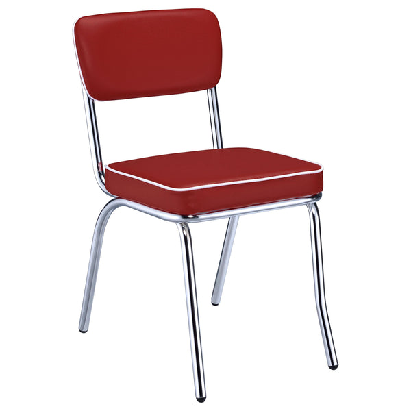 Coaster Furniture Retro 2450R Upholstered Dining Side Chair - Red (Set of 2)