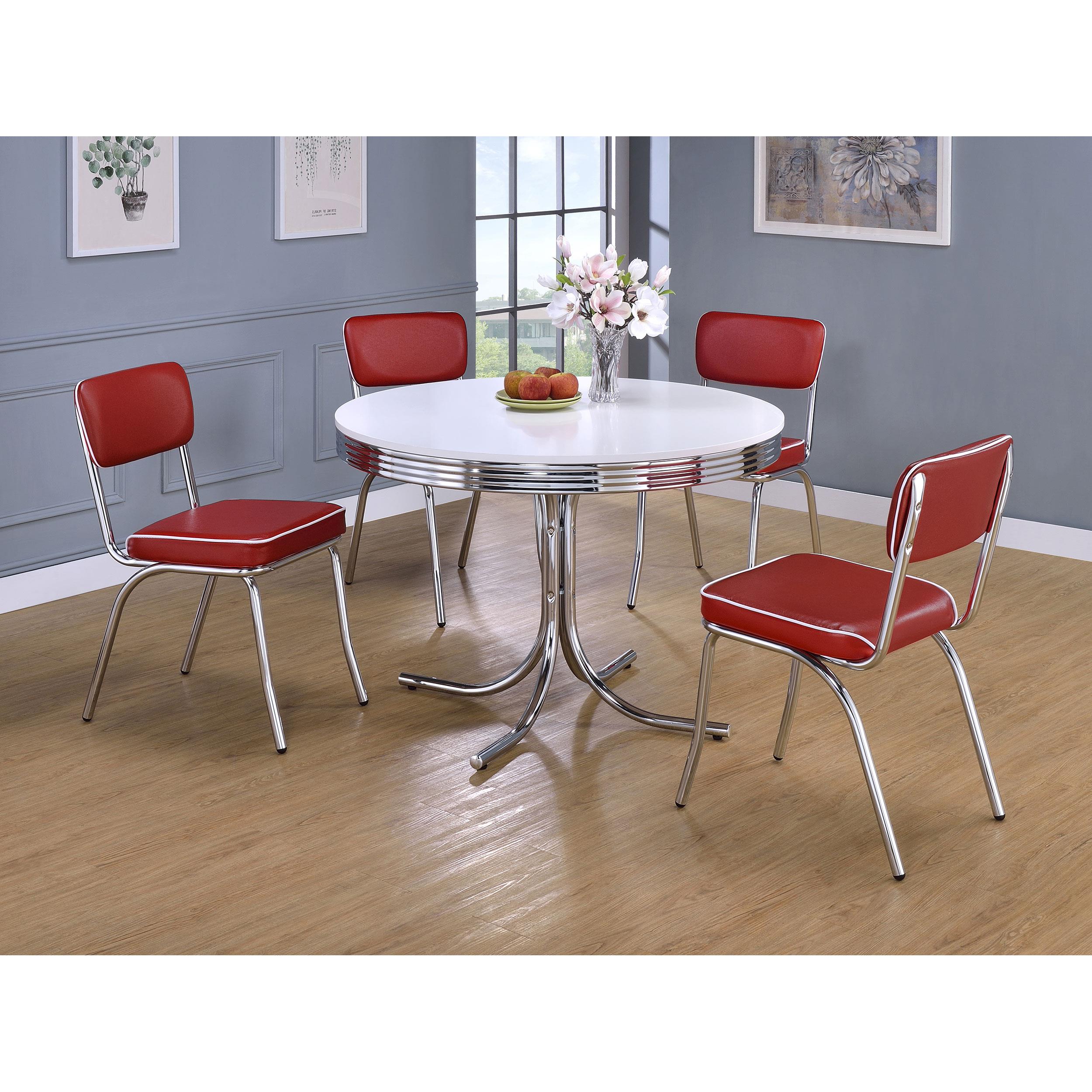  Coaster Furniture Retro 2450R Upholstered Dining Side Chair - Red (Set of 2) IMAGE 11