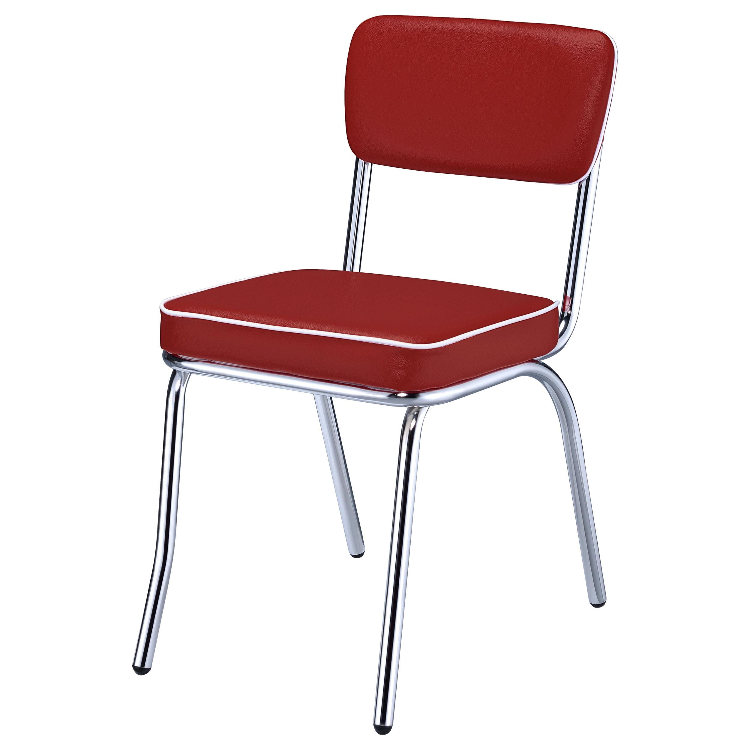  Coaster Furniture Retro 2450R Upholstered Dining Side Chair - Red (Set of 2) IMAGE 3