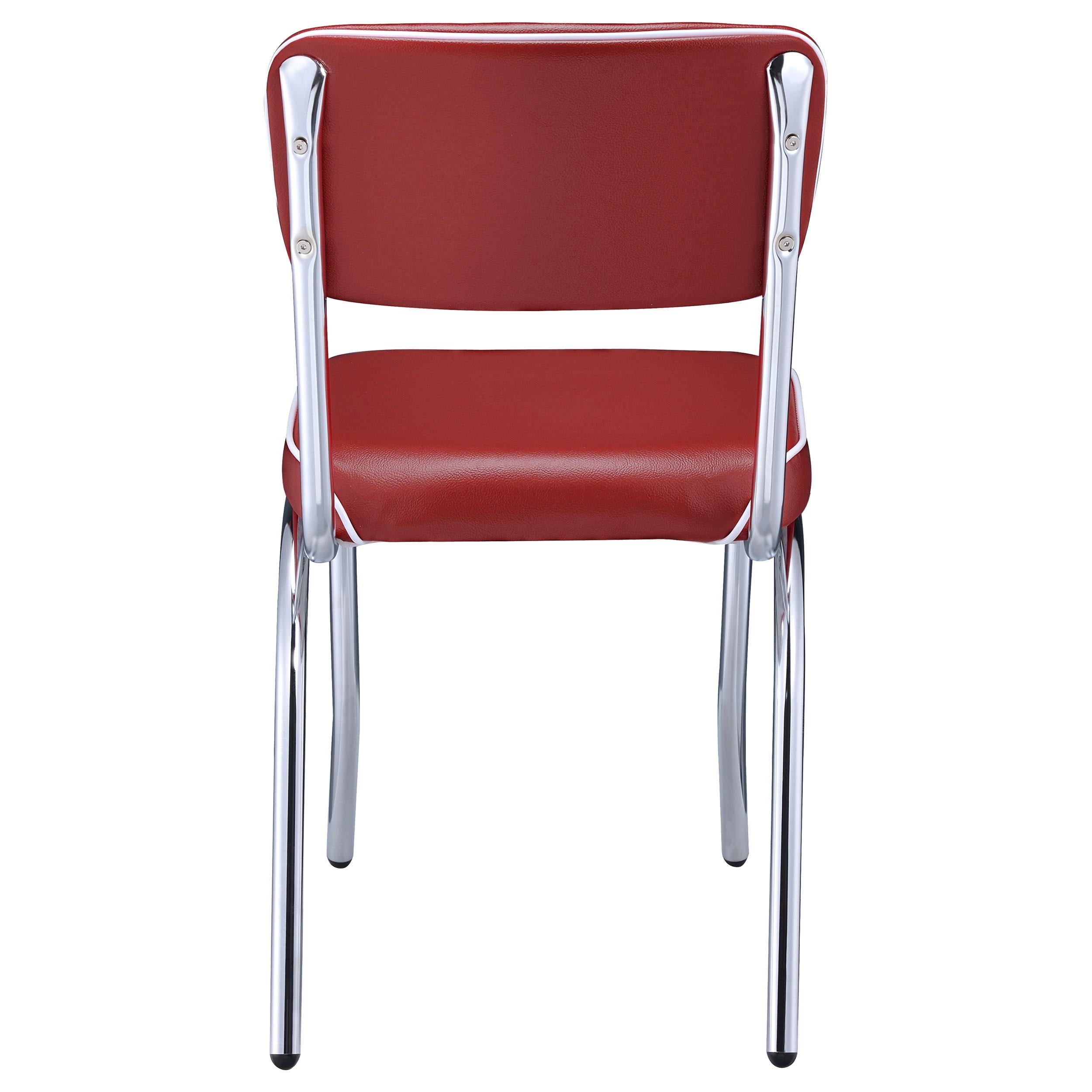  Coaster Furniture Retro 2450R Upholstered Dining Side Chair - Red (Set of 2) IMAGE 6