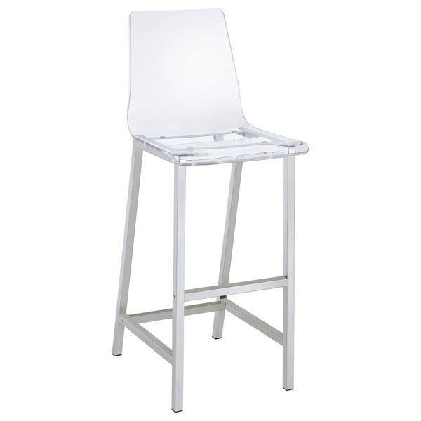 Coaster Furniture Juelia 100295 Clear Acrylic Bar Chair - Chrome (Set of 2)