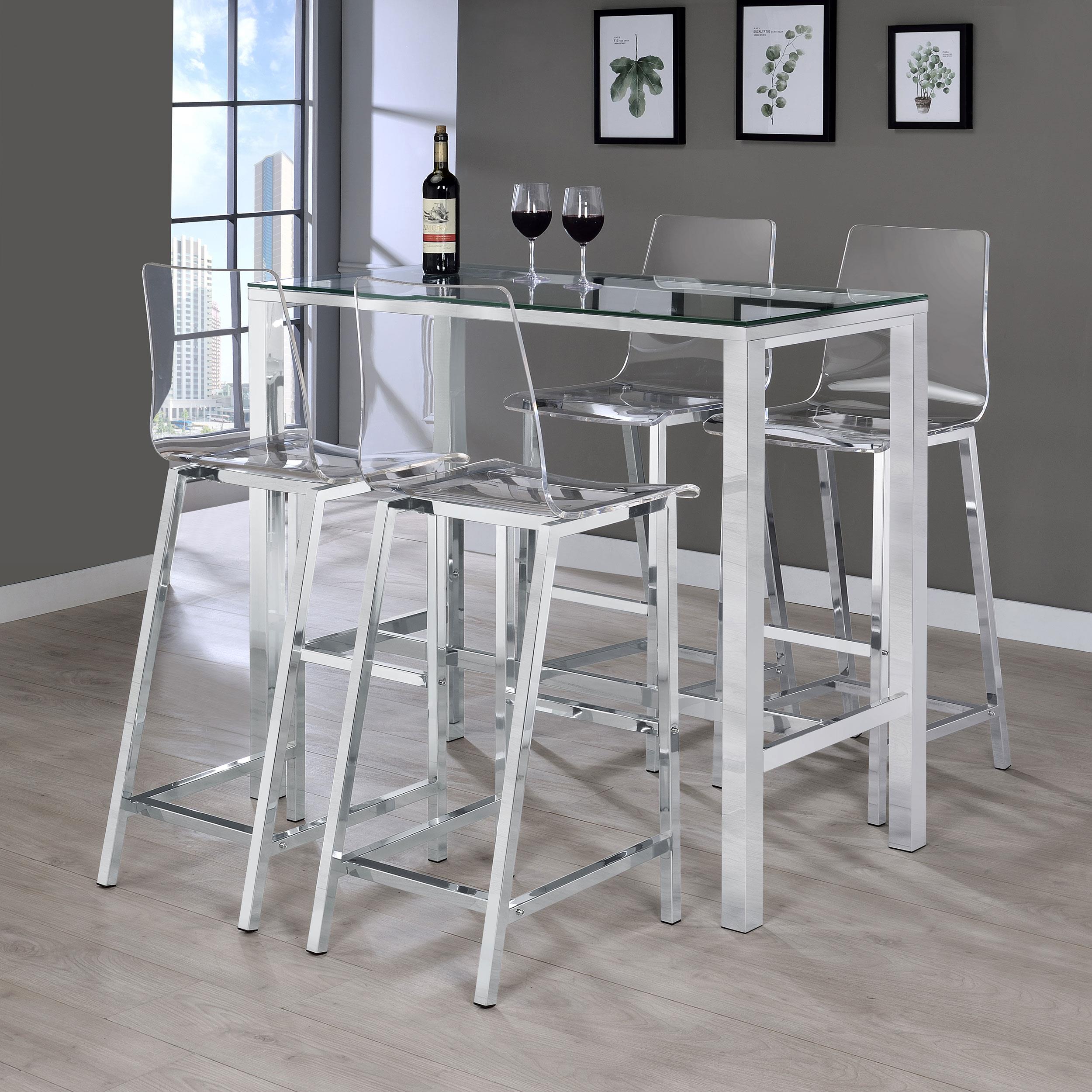  Coaster Furniture Juelia 100295 Clear Acrylic Bar Chair - Chrome (Set of 2) IMAGE 10