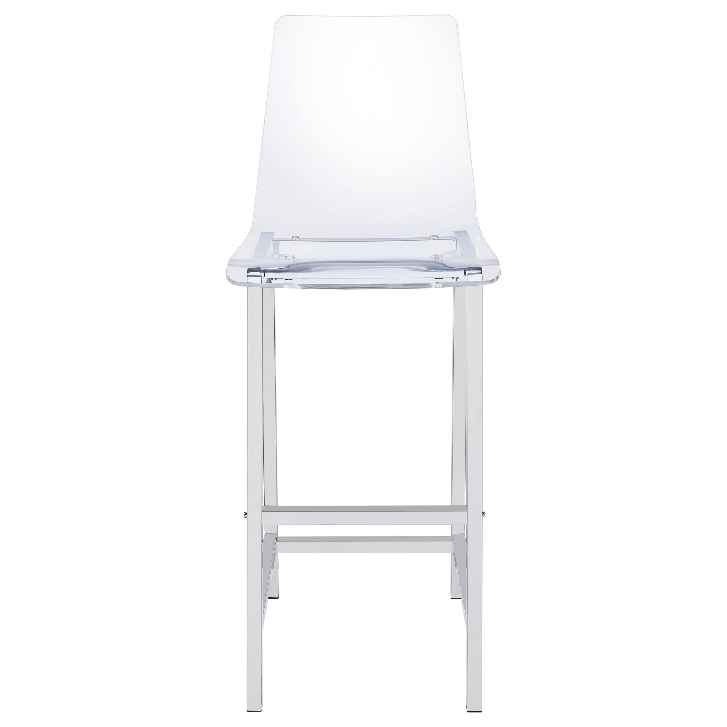  Coaster Furniture Juelia 100295 Clear Acrylic Bar Chair - Chrome (Set of 2) IMAGE 2