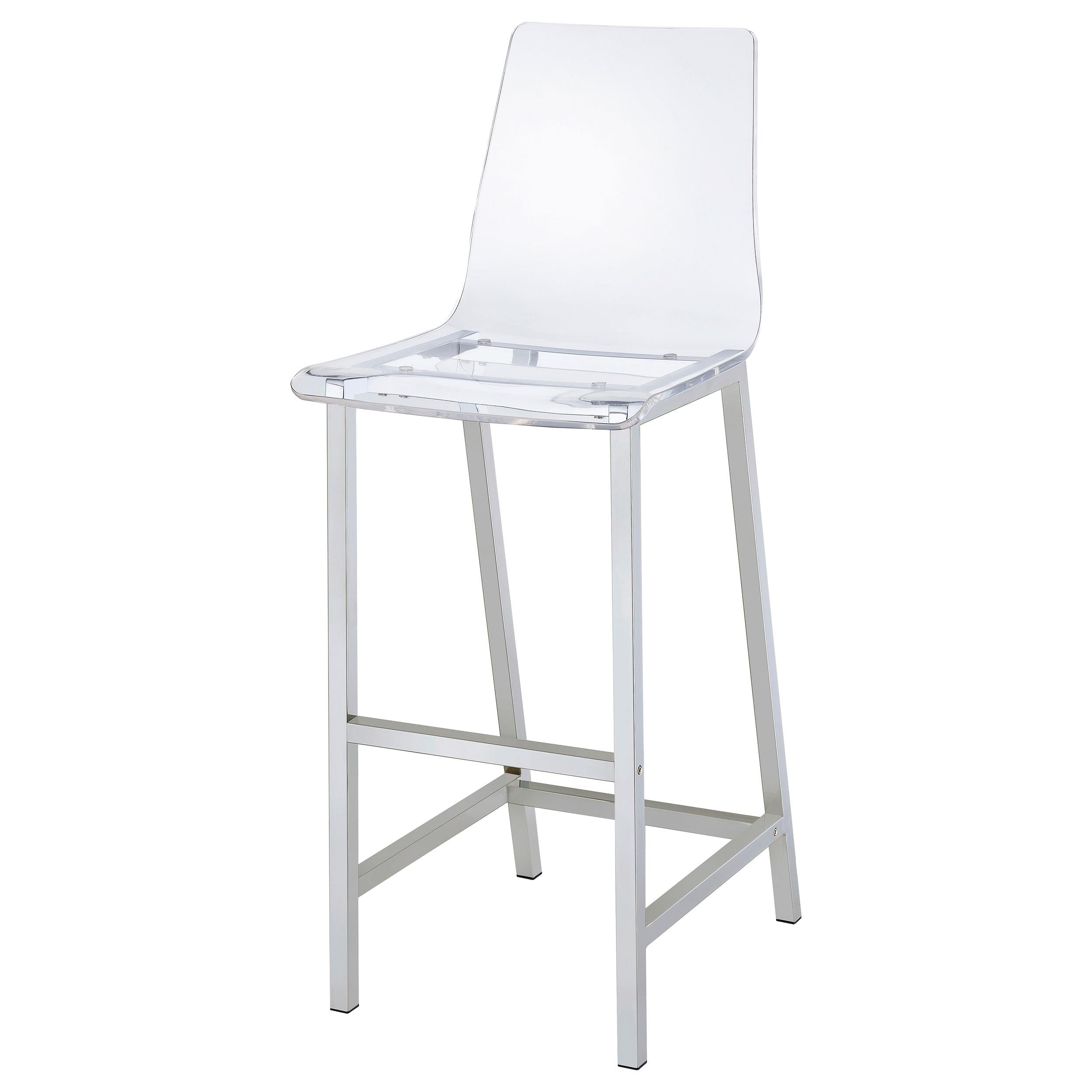  Coaster Furniture Juelia 100295 Clear Acrylic Bar Chair - Chrome (Set of 2) IMAGE 3