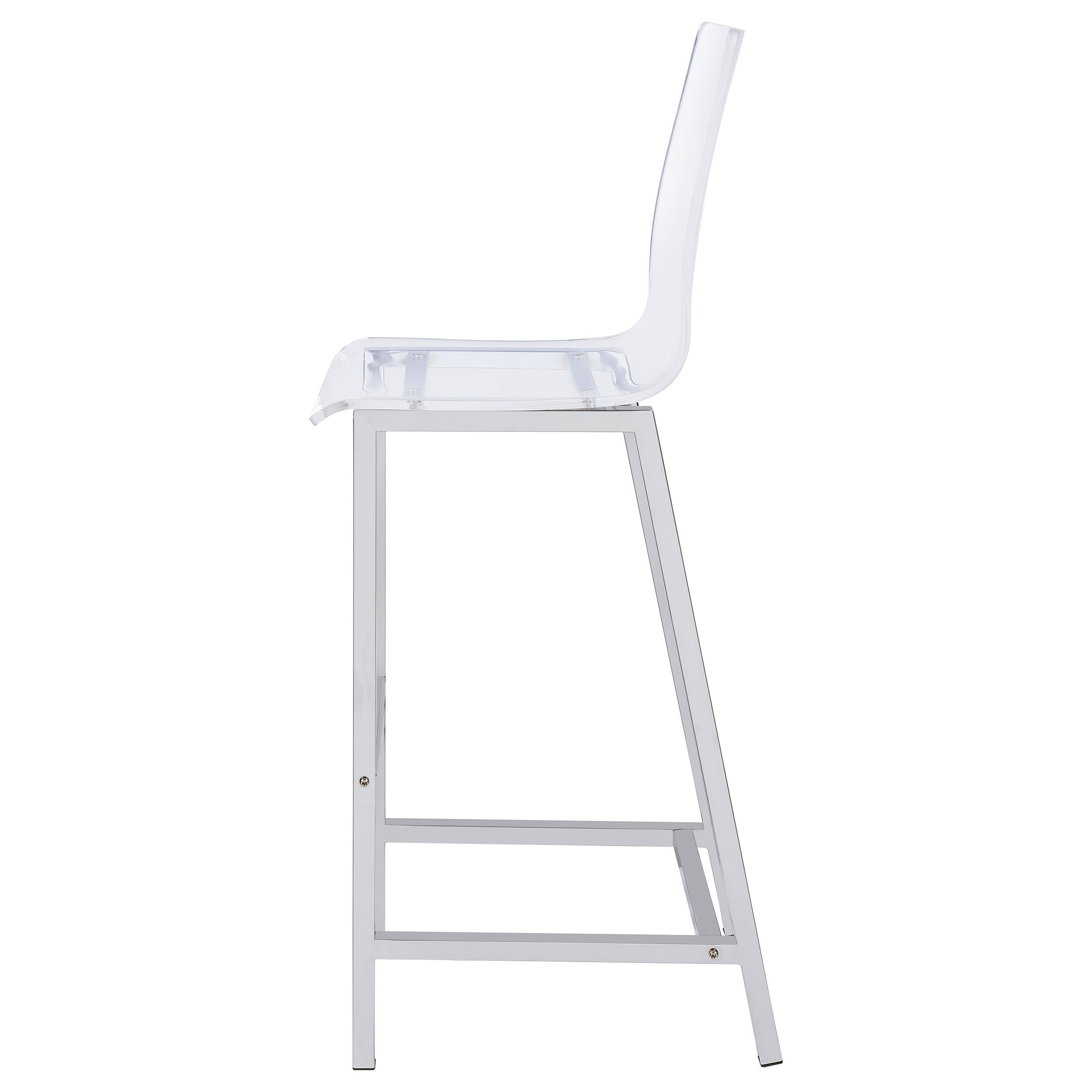  Coaster Furniture Juelia 100295 Clear Acrylic Bar Chair - Chrome (Set of 2) IMAGE 4