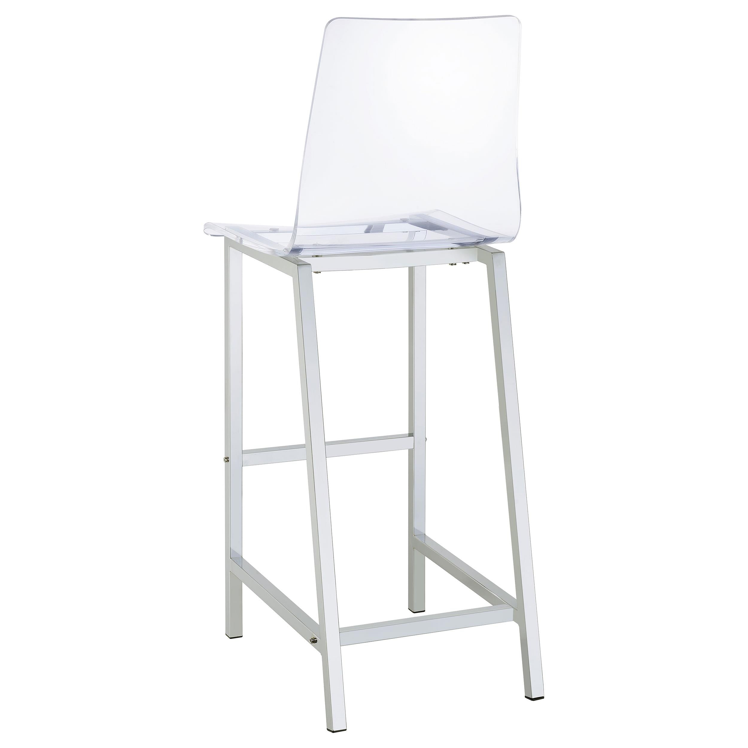  Coaster Furniture Juelia 100295 Clear Acrylic Bar Chair - Chrome (Set of 2) IMAGE 5