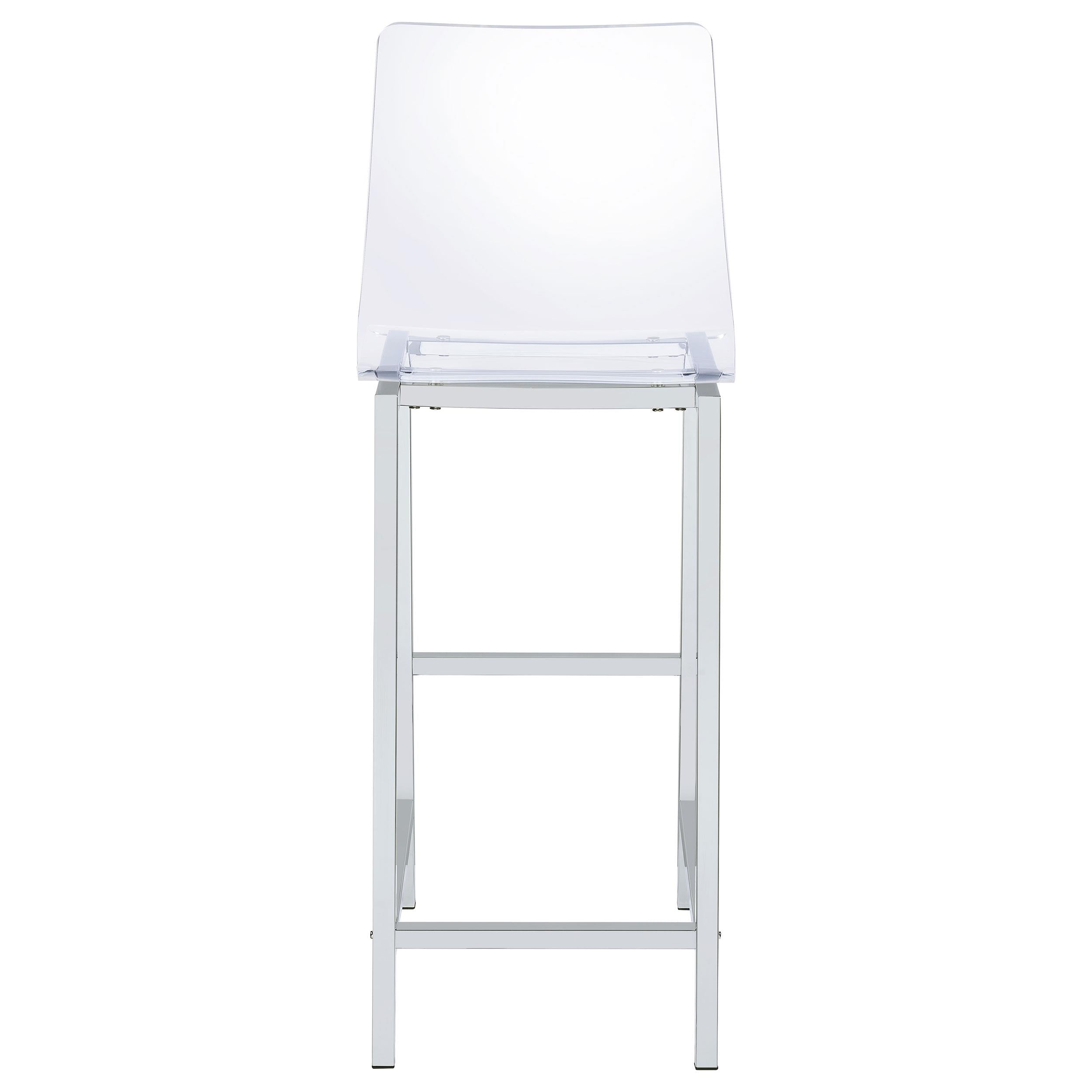  Coaster Furniture Juelia 100295 Clear Acrylic Bar Chair - Chrome (Set of 2) IMAGE 6