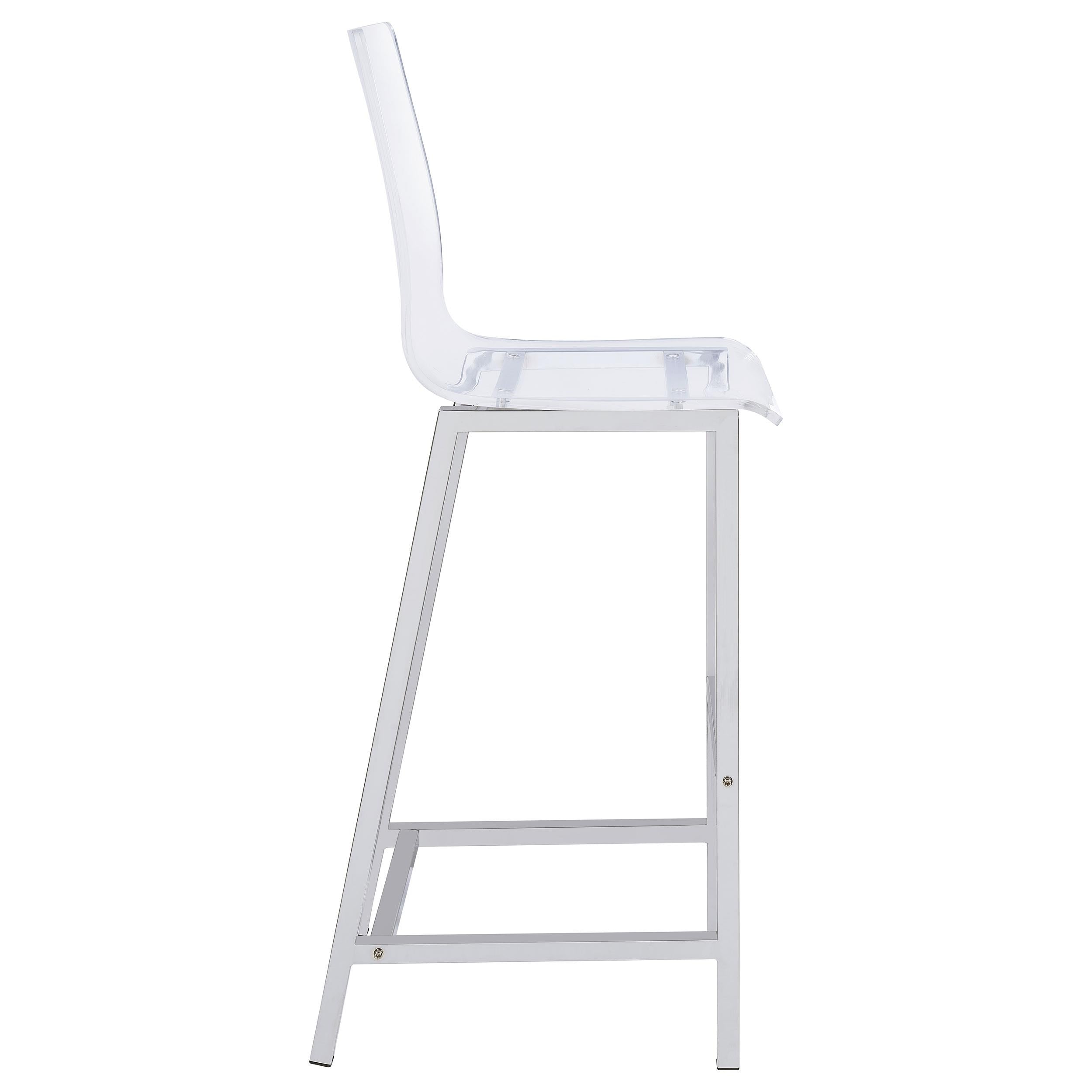  Coaster Furniture Juelia 100295 Clear Acrylic Bar Chair - Chrome (Set of 2) IMAGE 8