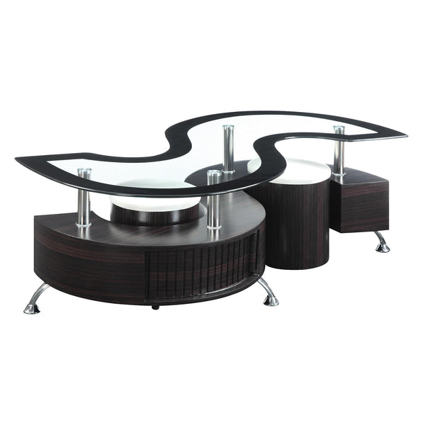 Coaster Furniture Buckley 720218 3-piece Coffee Table and Stools Set - Cappuccino