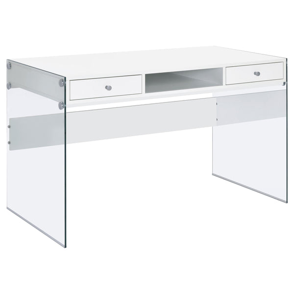 Coaster Furniture Dobrev 800829 48-inch 2-Drawer Writing Desk - White High Gloss