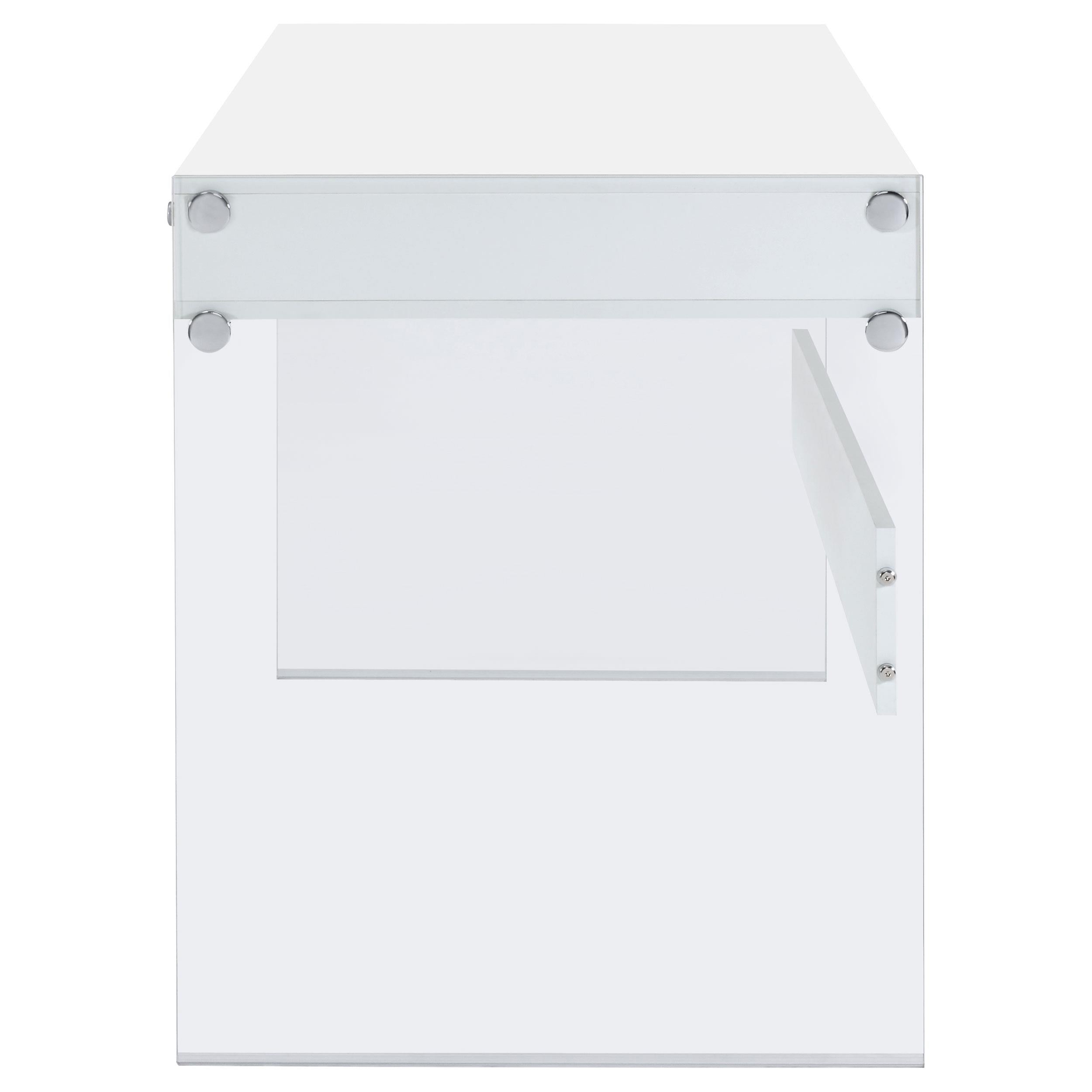  Coaster Furniture Dobrev 800829 48-inch 2-Drawer Writing Desk - White High Gloss IMAGE 5