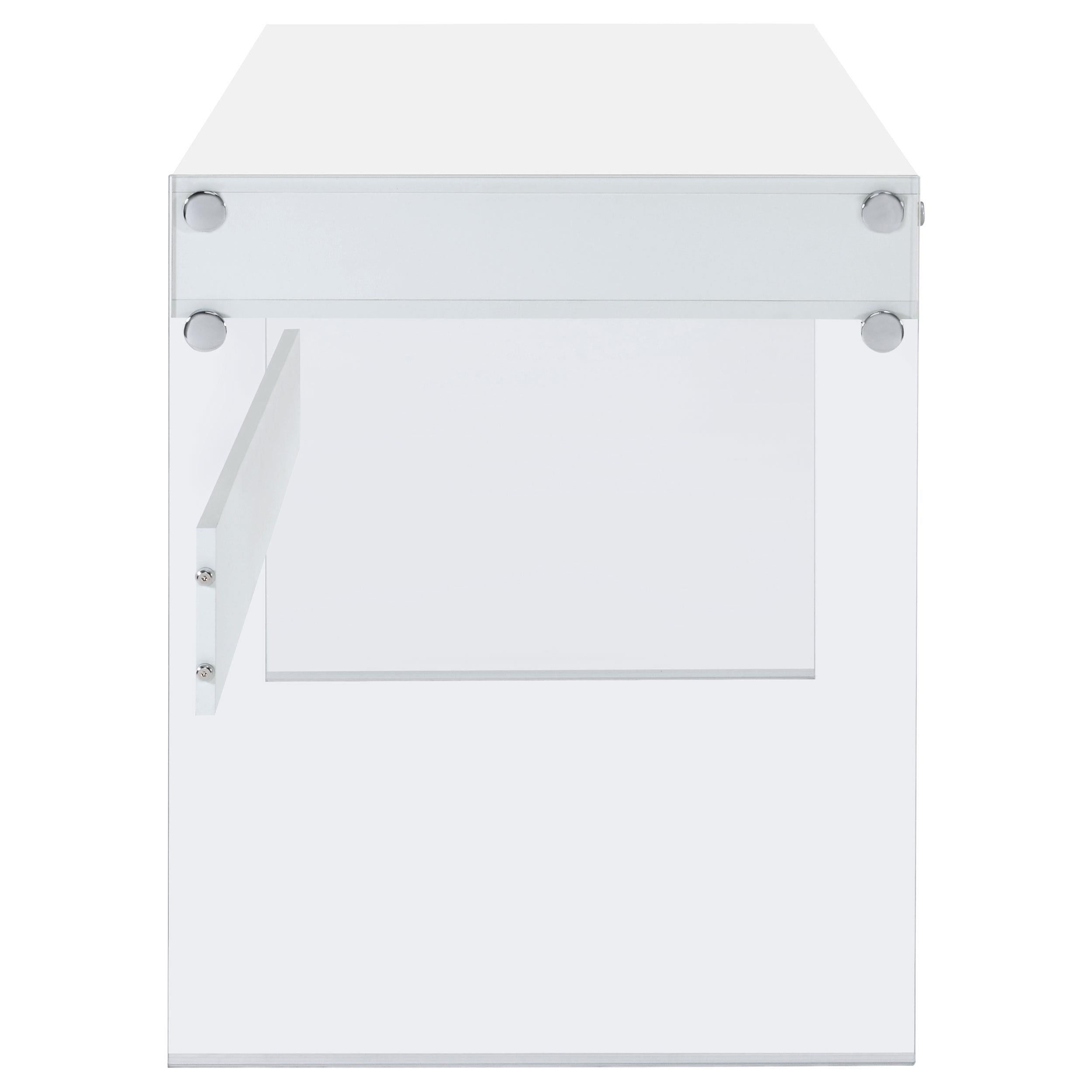  Coaster Furniture Dobrev 800829 48-inch 2-Drawer Writing Desk - White High Gloss IMAGE 9