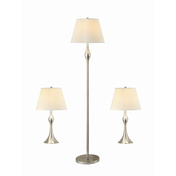 Coaster Furniture Griffin 901235 3-piece Floor and Table Lamp Set - Brushed Nickel