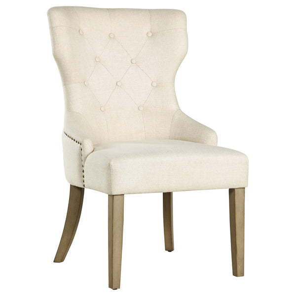Coaster Furniture Baney 104507 Tufted Upholstered Dining Chair - Beige and Rustic Grey