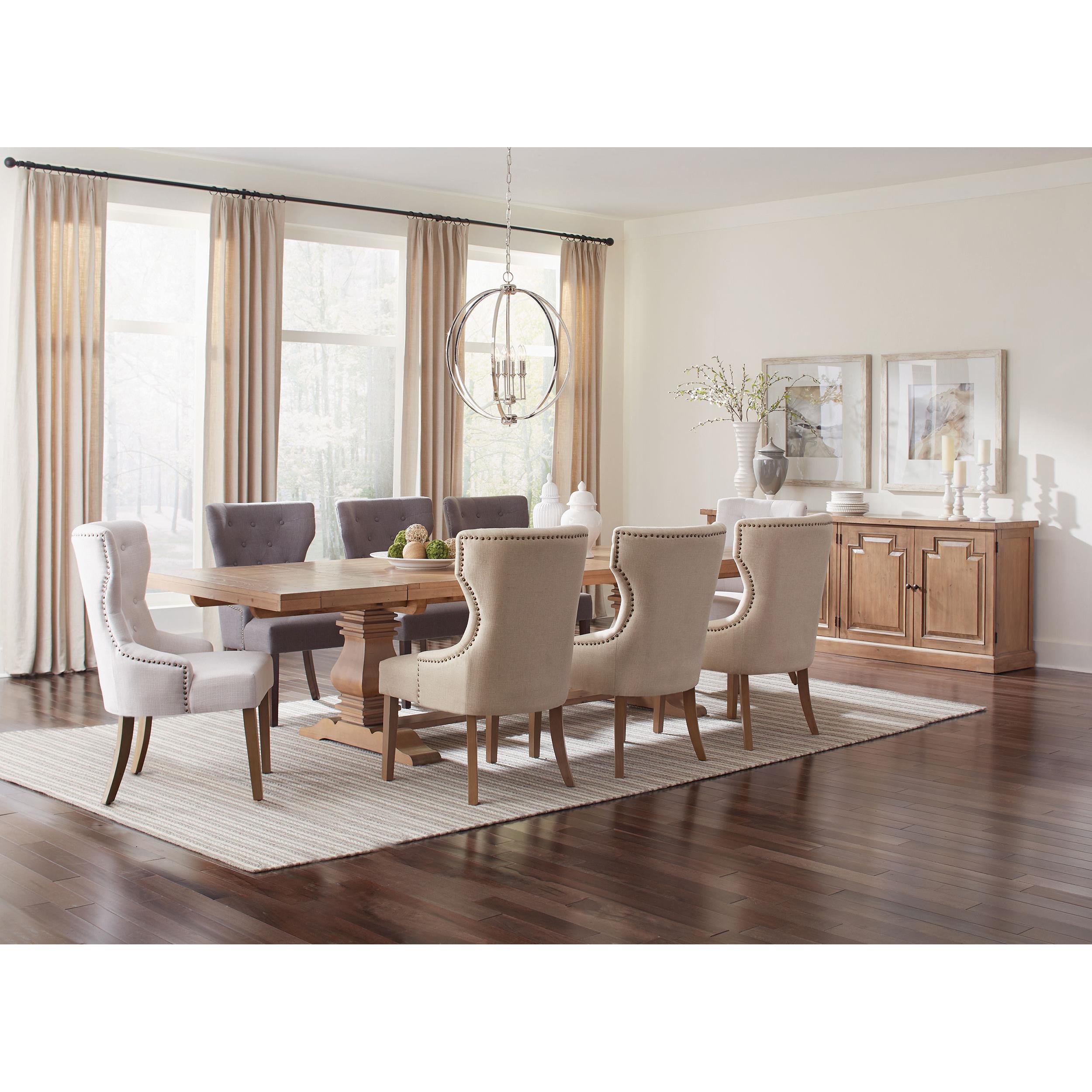  Coaster Furniture Baney 104507 Tufted Upholstered Dining Chair - Beige and Rustic Grey IMAGE 10